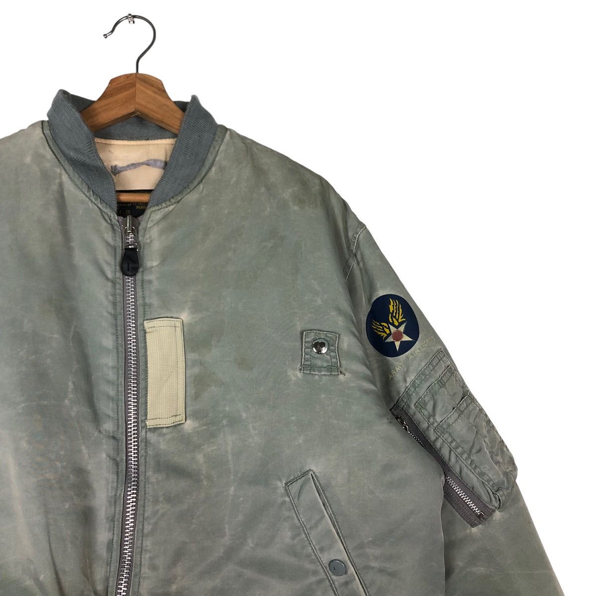 Vintage 🔥Vintage MA-1 Bomber Jacket Houstan Fly Air Forces USA Size US XL / EU 56 / 4 - 7 Thumbnail