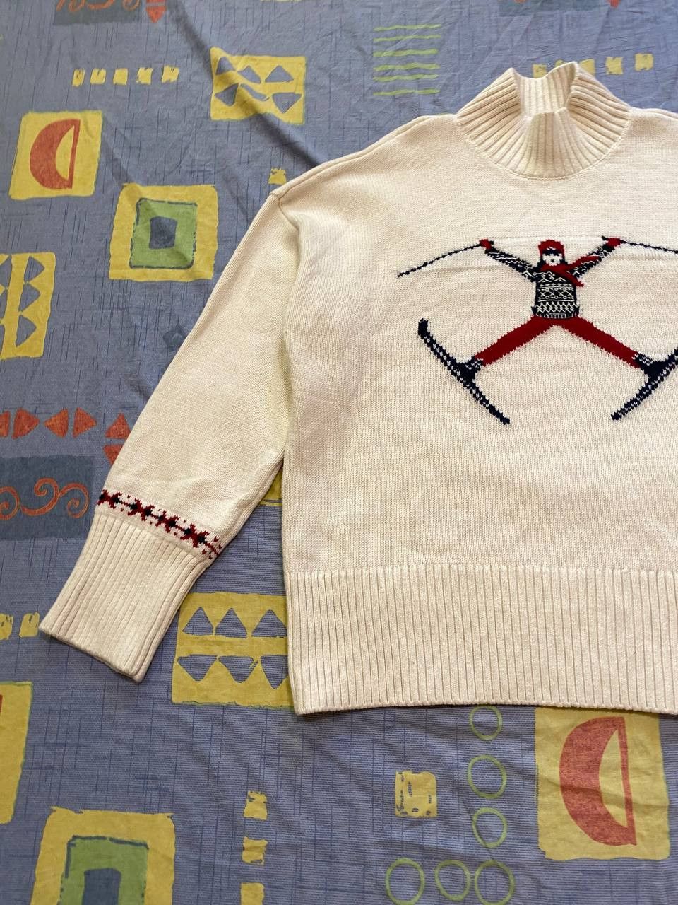 Vintage Joules Abigail Cream High Neck Intarsia Ski Jump Size L / US 10 / IT 46 - 5 Thumbnail