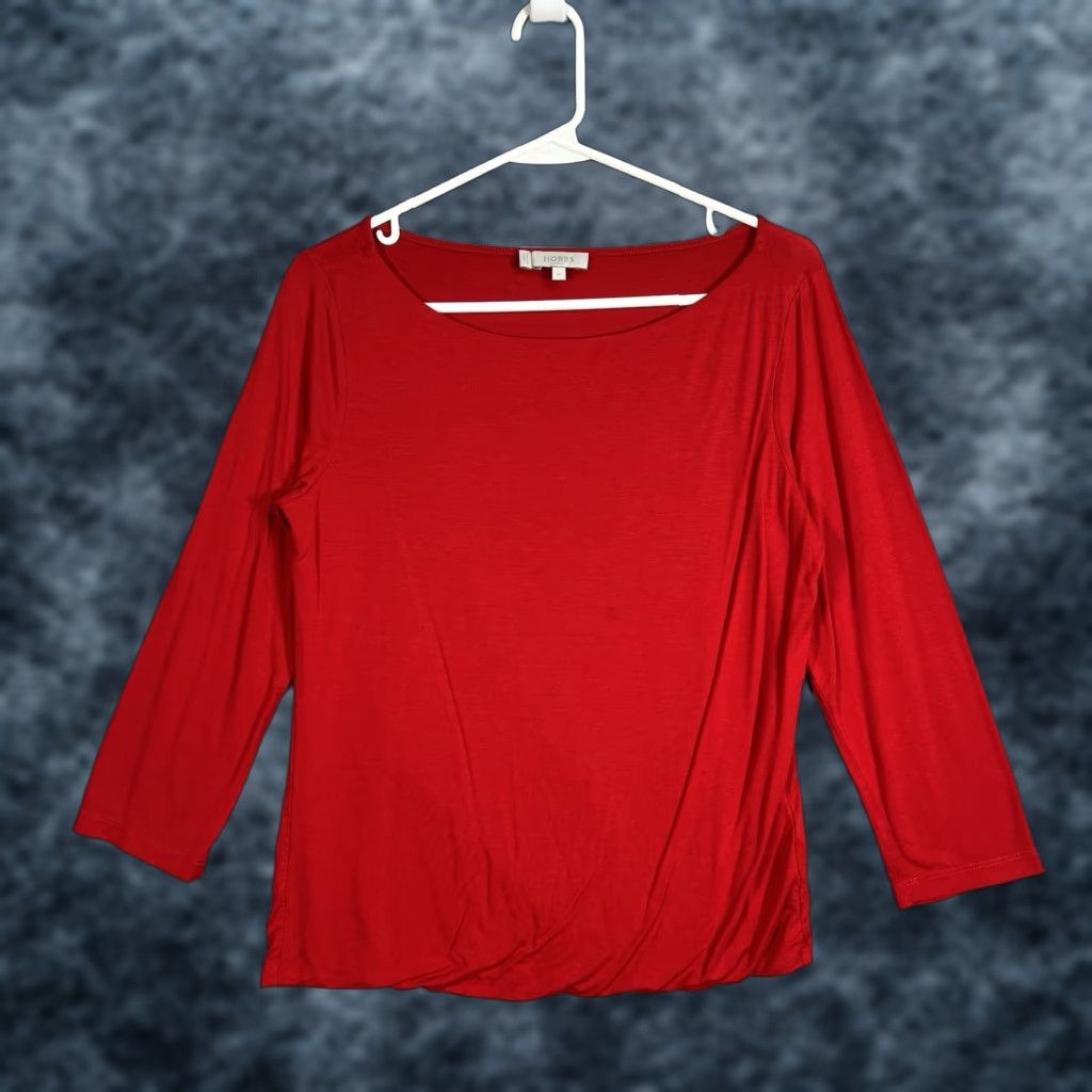 Vintage VINTAGE Hobbs London Boat Neck Blouse Womens Medium Red 3/4 Sleeve Size M / US 6-8 / IT 42-44 - 1 Thumbnail