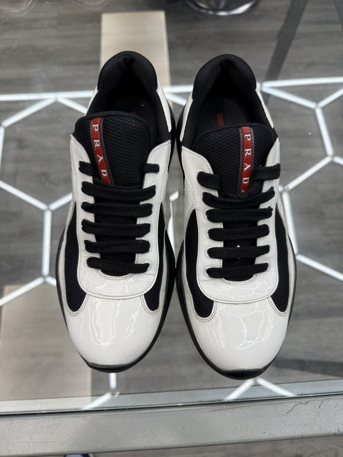 Prada Prada Cup Sneakers - White/Black Size US 8 / EU 41 - 2 Thumbnail