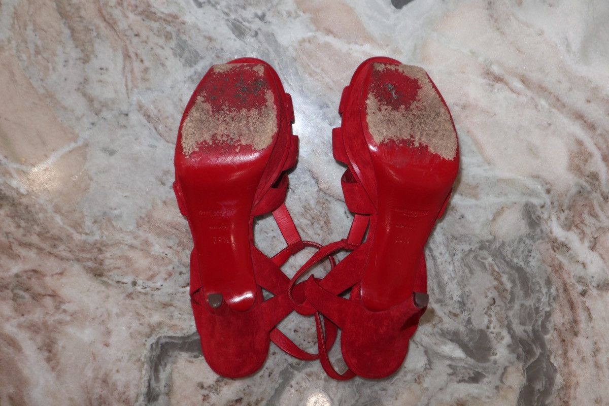 Yves Saint Laurent YSL Suede Tribute Platform Heels Size US 9.5 / IT 39.5 - 4 Thumbnail