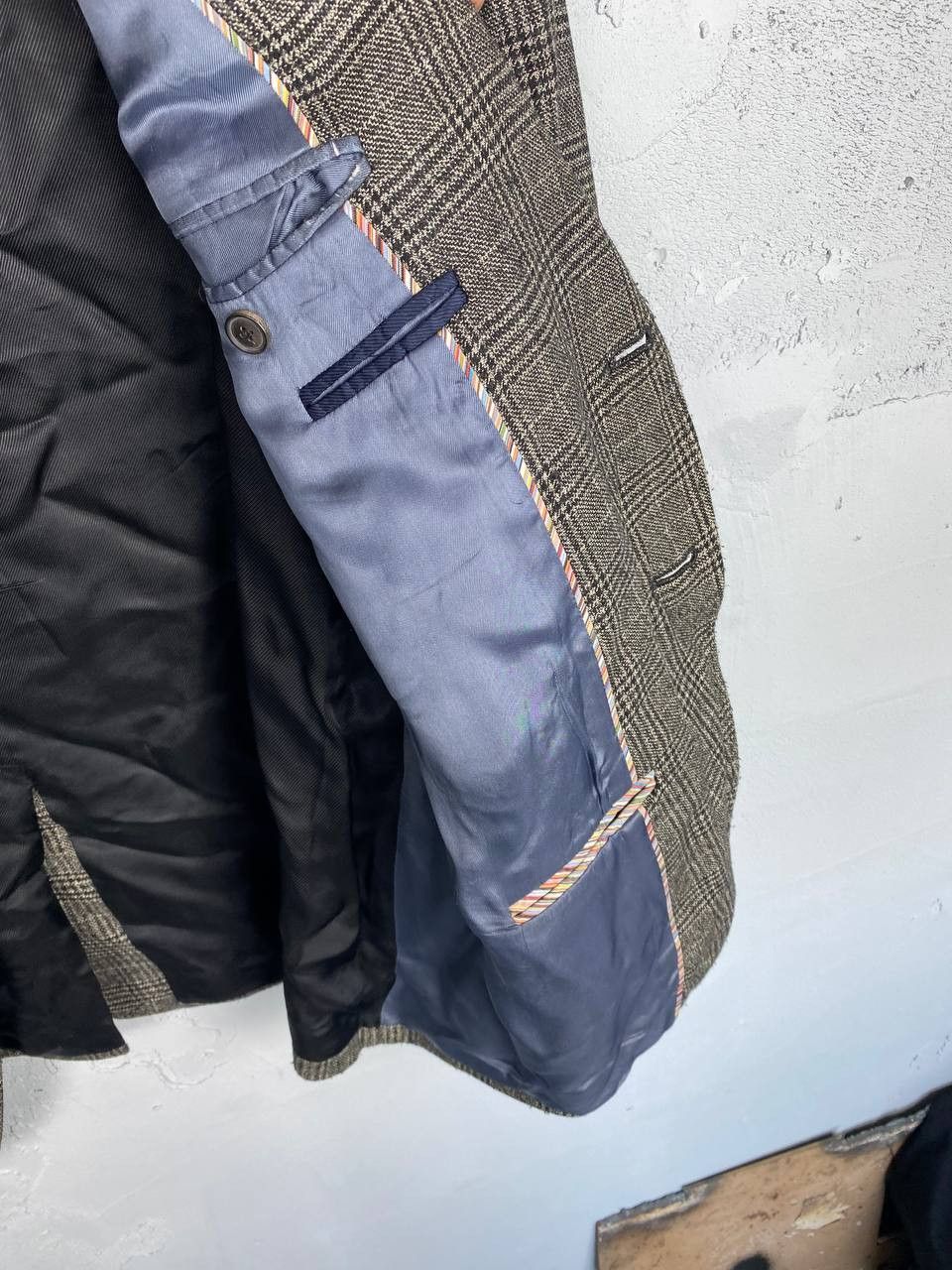 Paul Smith × Vintage Paul Smith The Byard Knitted Check Cotton Wool Blazer Size US L / EU 52-54 / 3 - 9 Thumbnail