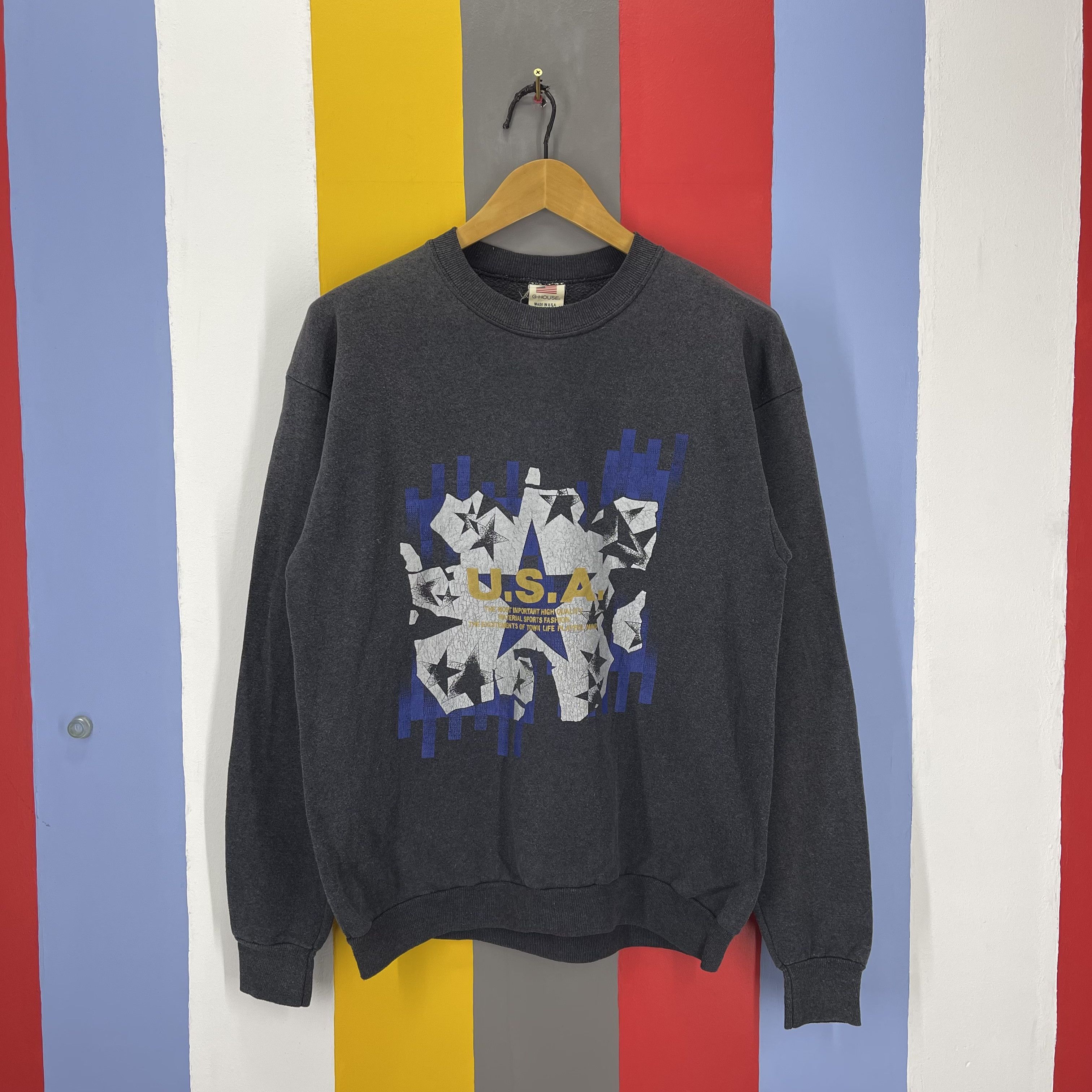 Vintage 90s Vintage G HOUSE USA Crew Neck Sweatshirt #1373/AV Size US L / EU 52-54 / 3 - 1 Thumbnail