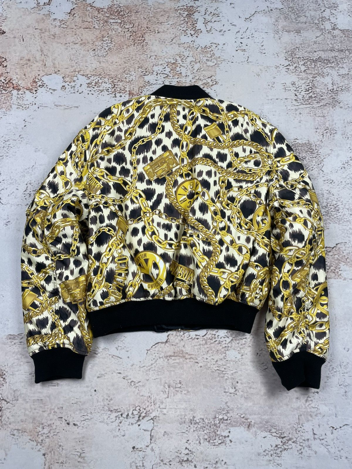 H&M × Moschino H&M x Moschino S Women’s Gold Pantera Bomber Jacket eg Size S / US 4 / IT 40 - 2 Thumbnail