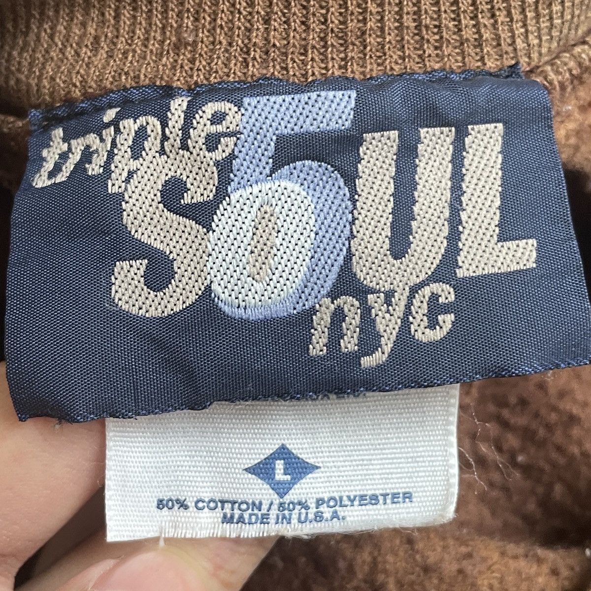 Vintage Vintage Brand Triple 5 Soul Made In Usa Sweatshirt 1990s Size US L / EU 52-54 / 3 - 9 Thumbnail