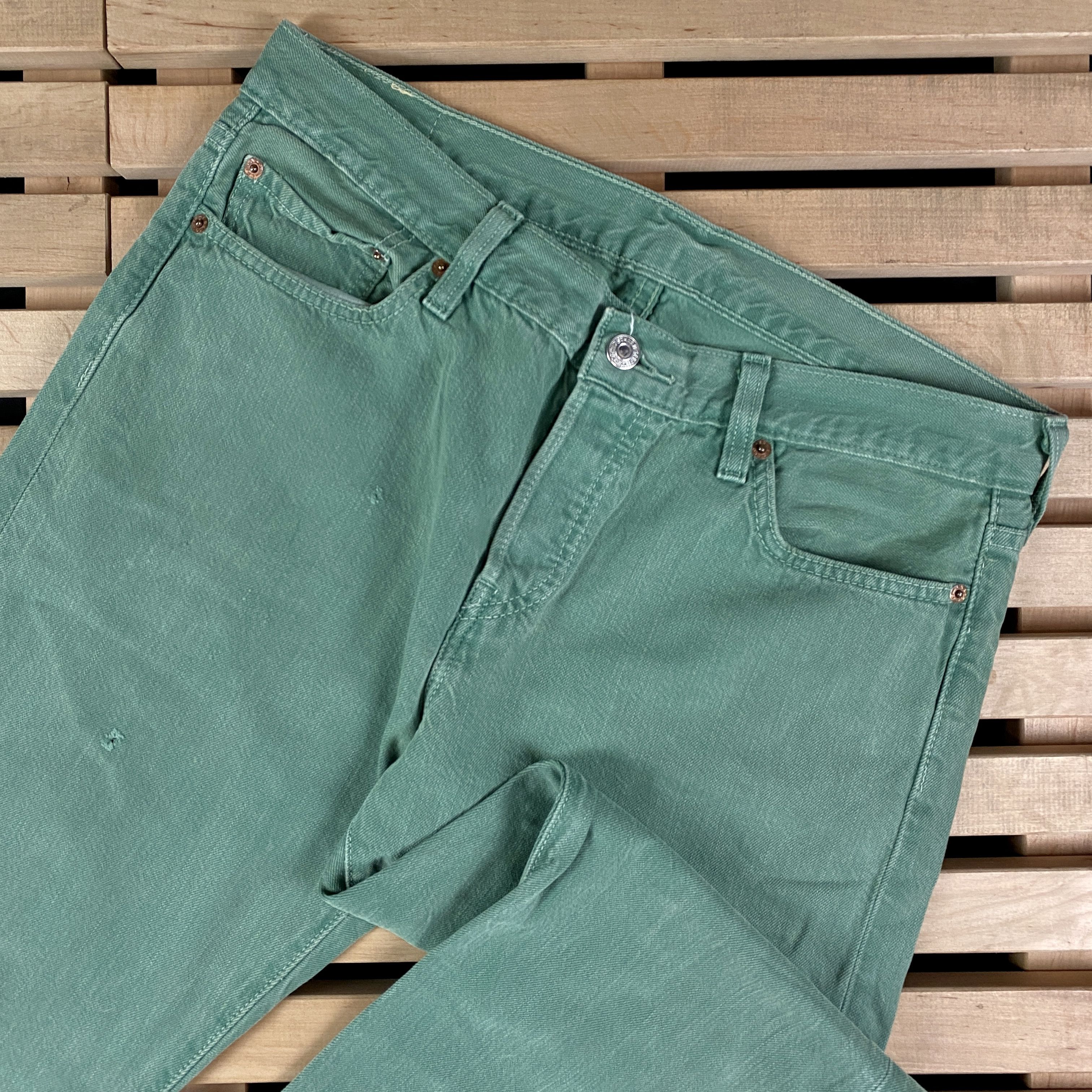 Levi's × Levi's Vintage Clothing × Vintage Mens Jeans Denim Levis 501 Size 29 Green Size US 29 - 2 Thumbnail