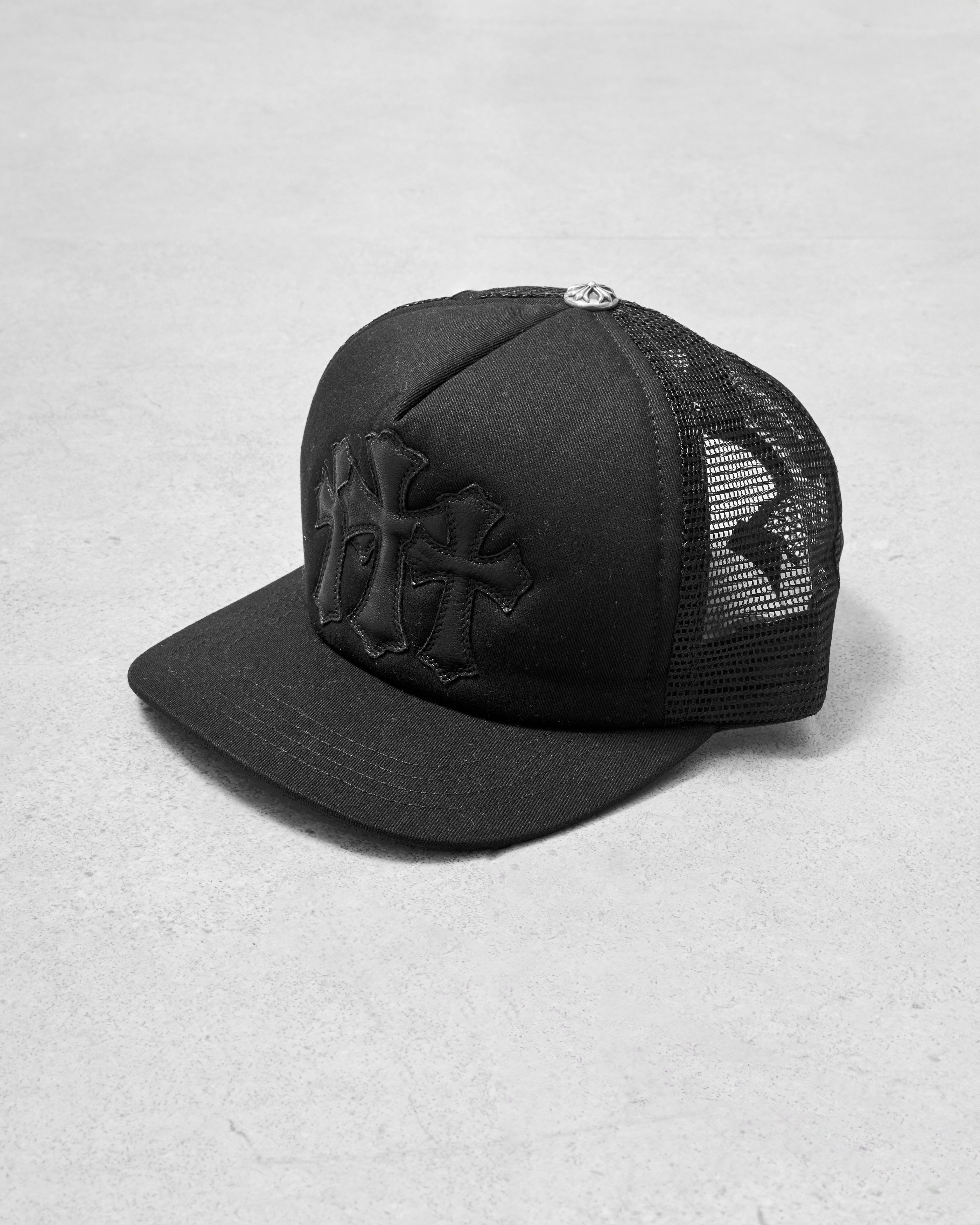 Chrome Hearts CHROME HEARTS Cemetery Leather Patch Trucker Hat BLACK Size ONE SIZE - 1 Thumbnail