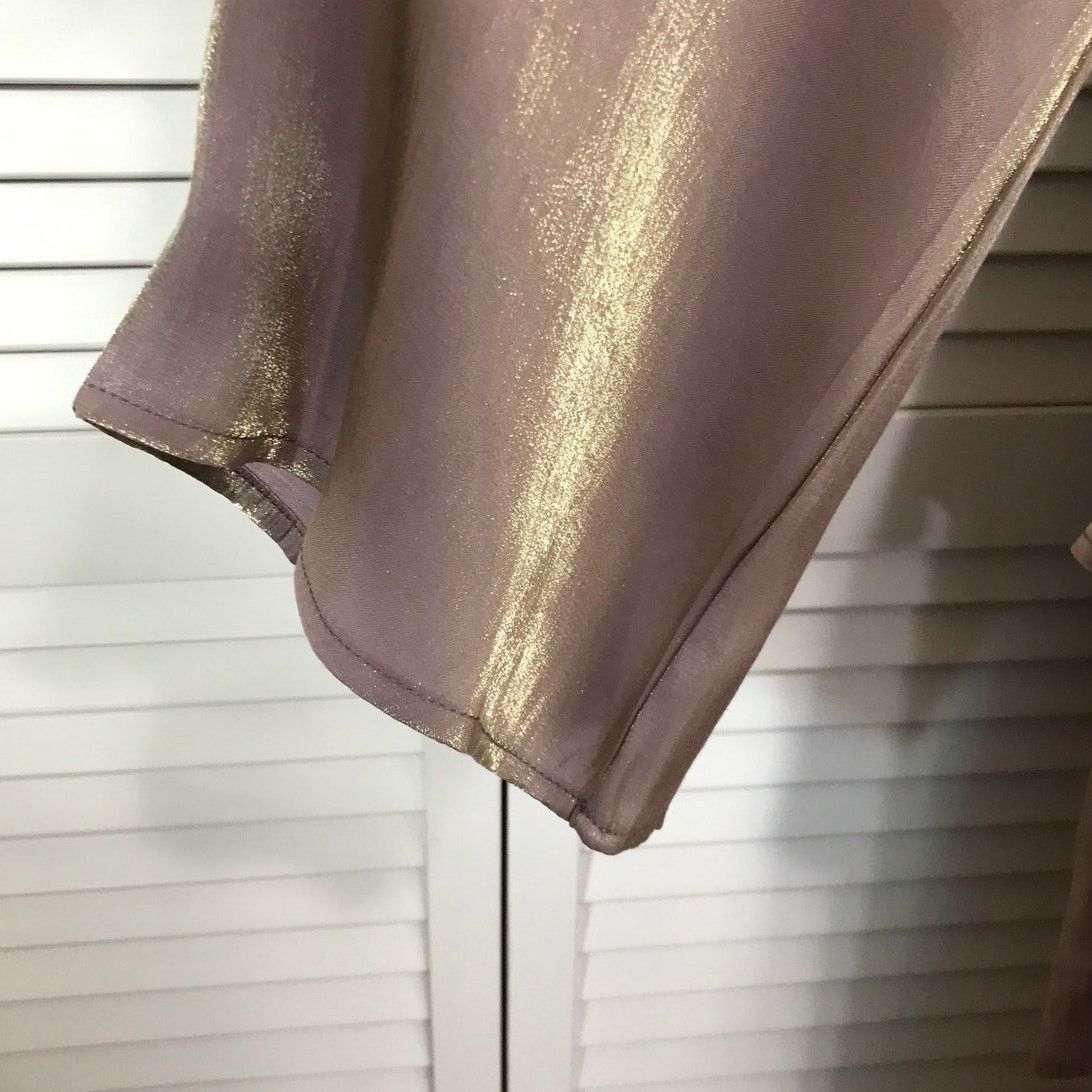Other Elegant Taupe Metallic Silky Long Sleeve Set A-line Maxi M/L Size M / US 6-8 / IT 42-44 - 8 Thumbnail