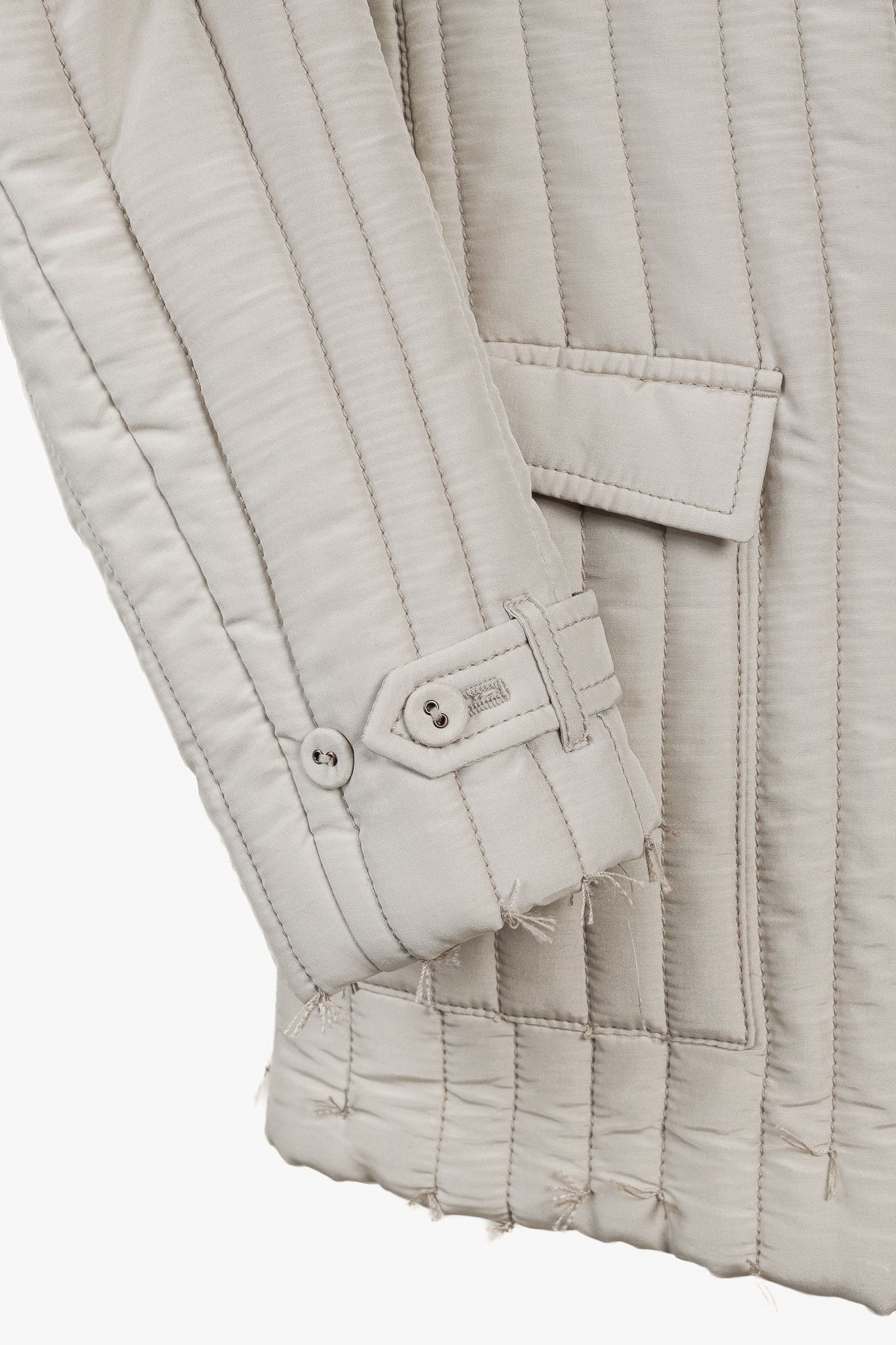 Bottega Veneta Bottega Veneta Taupe Grey Quilted Silk Collared Jacket Size S / US 4 / IT 40 - 6 Thumbnail