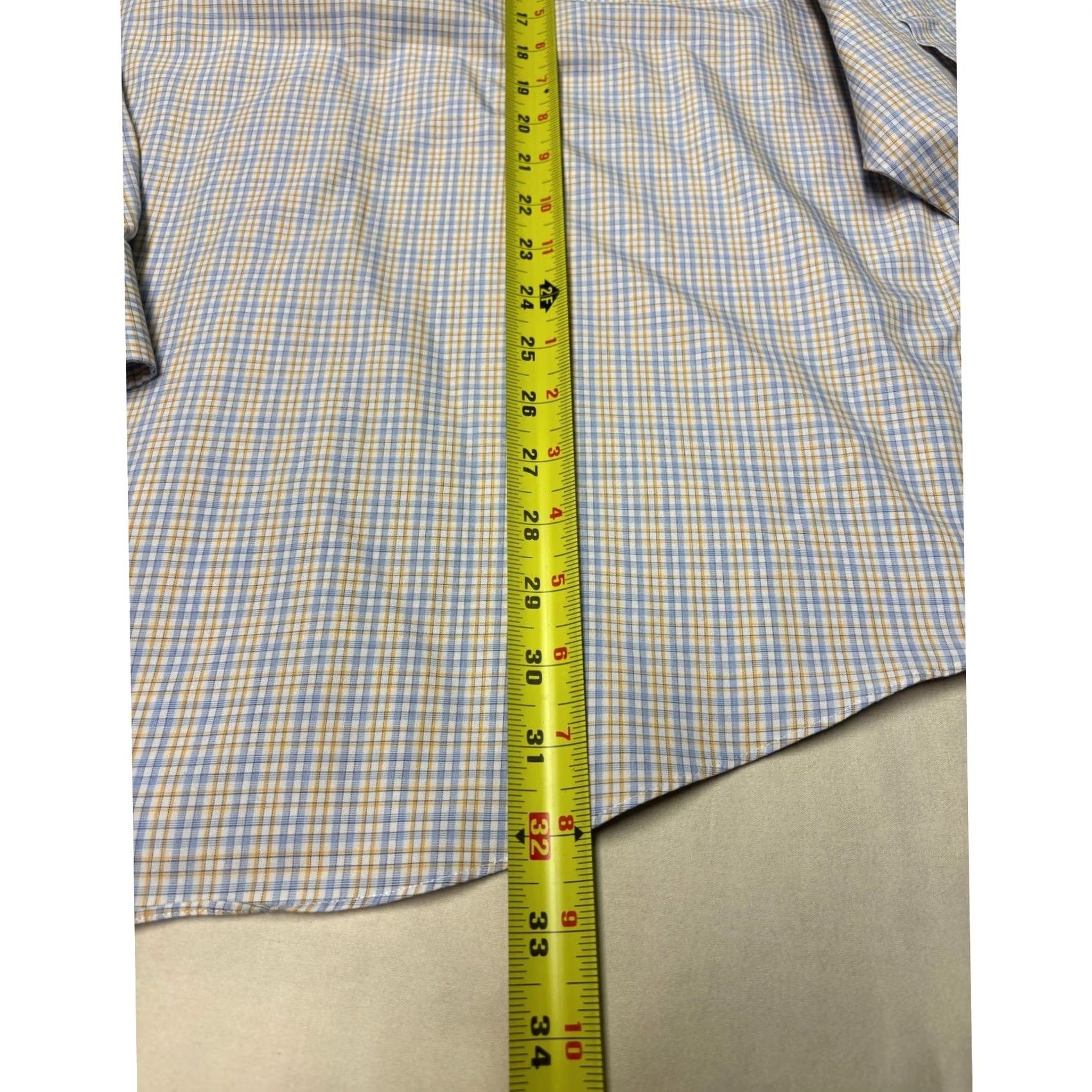 Brooks Brothers Brooks Brothers Madison Dress Shirt Mens 16.5 Blue Yellow Supima Cotton Check Size 46R - 6 Thumbnail