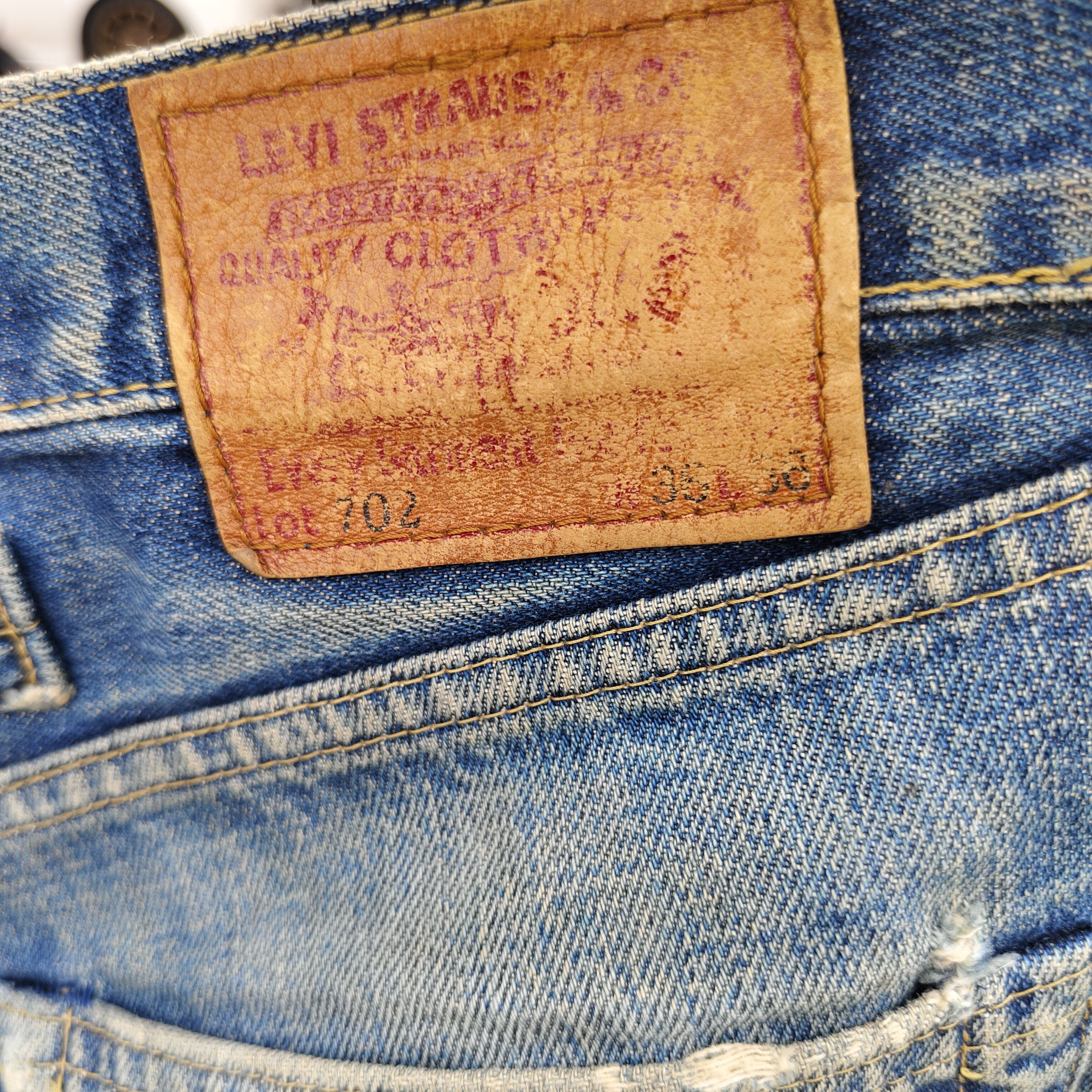 Levi's Vintage Levi's 702 Big E Short Cutoff Selvedge Jean Size US 35 - 11 Thumbnail