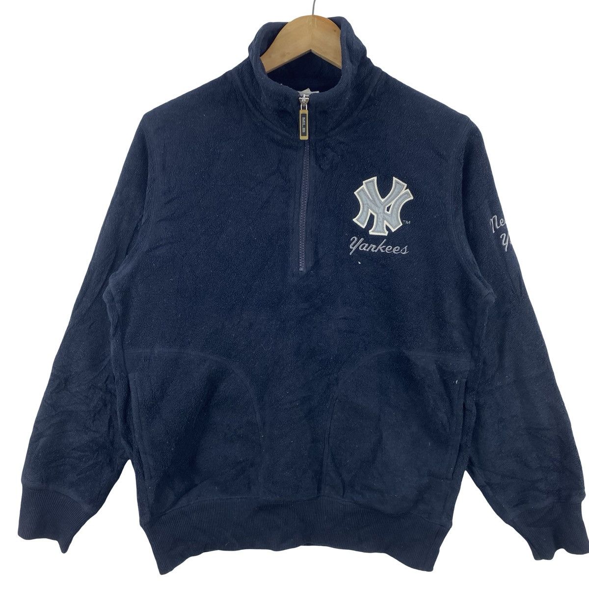 MLB Vintage MLB NEW YORK Yankees Quarter Zip Fleece Jacket Size US M / EU 48-50 / 2 - 6 Thumbnail