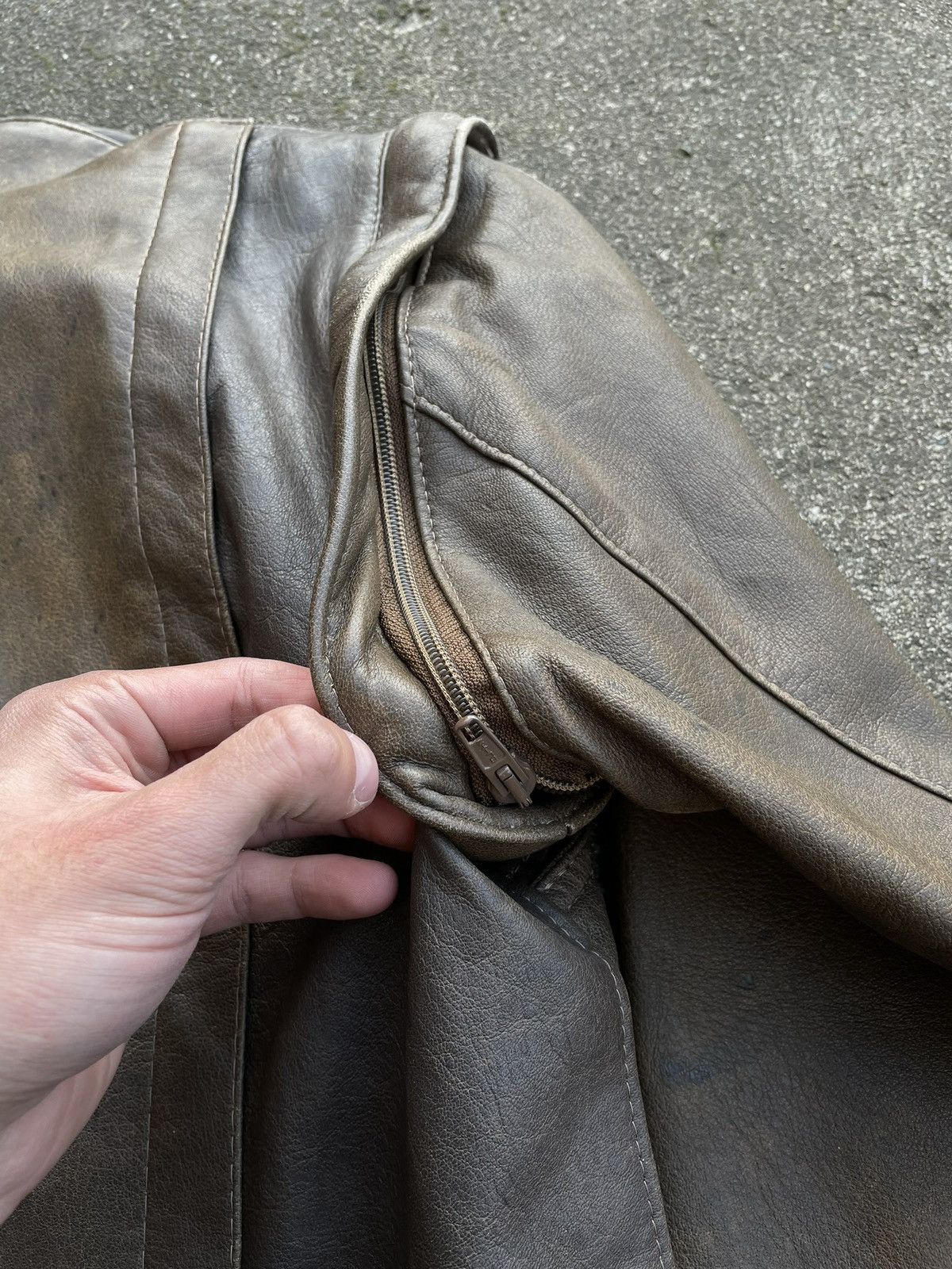 Vintage Washed Brown Retro 90s Genuine Real Leater Bomber Punk Rock Size US XL / EU 56 / 4 - 10 Thumbnail