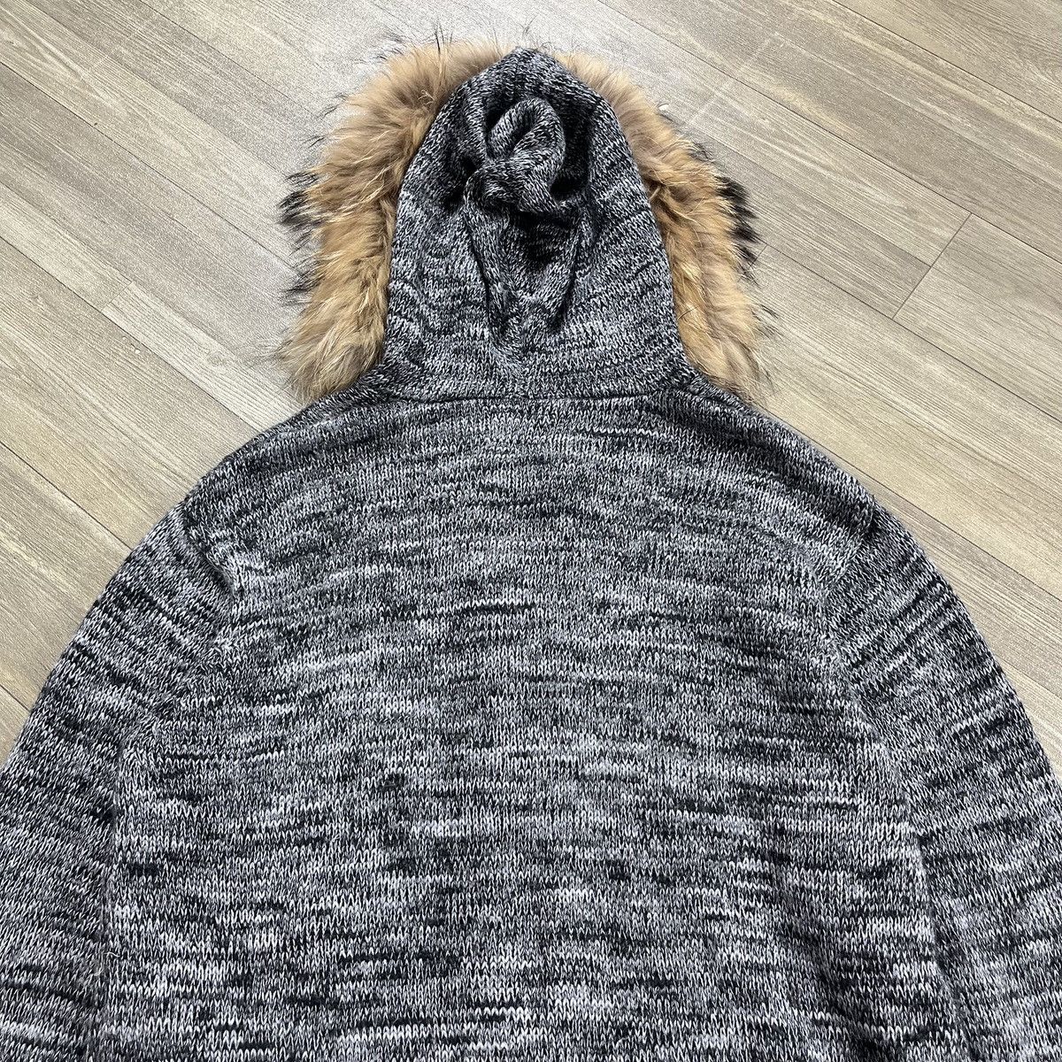 PPFM 2000s PPFM Knitted Full Zip Fur Hoodie Winter Lgb Style Size US L / EU 52-54 / 3 - 16 Thumbnail