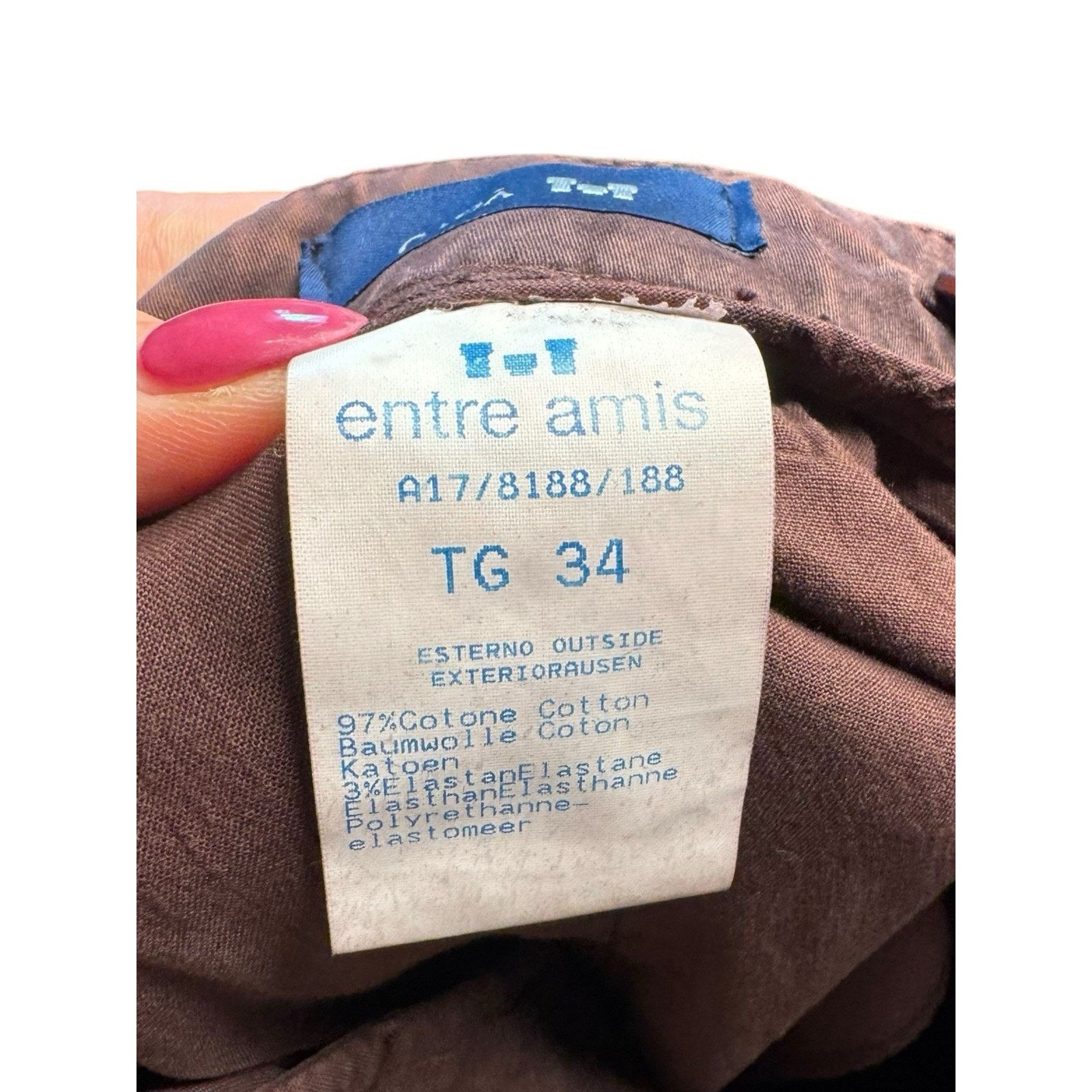 Other Entre Amis NEW Burgundy Twill Distressed Chino Pants 34x29 Size US 34 / EU 50 - 8 Thumbnail