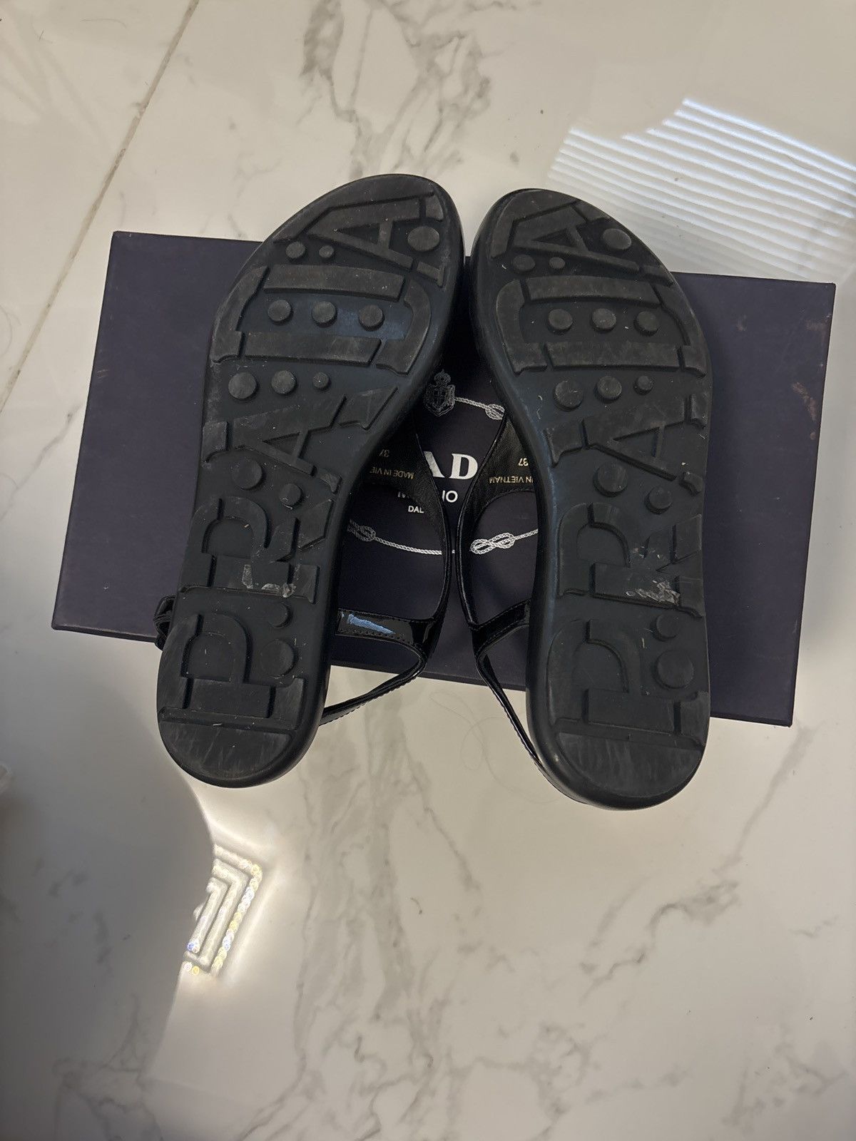 Prada black prada sandals Size US 7.5 / IT 37.5 - 3 Thumbnail
