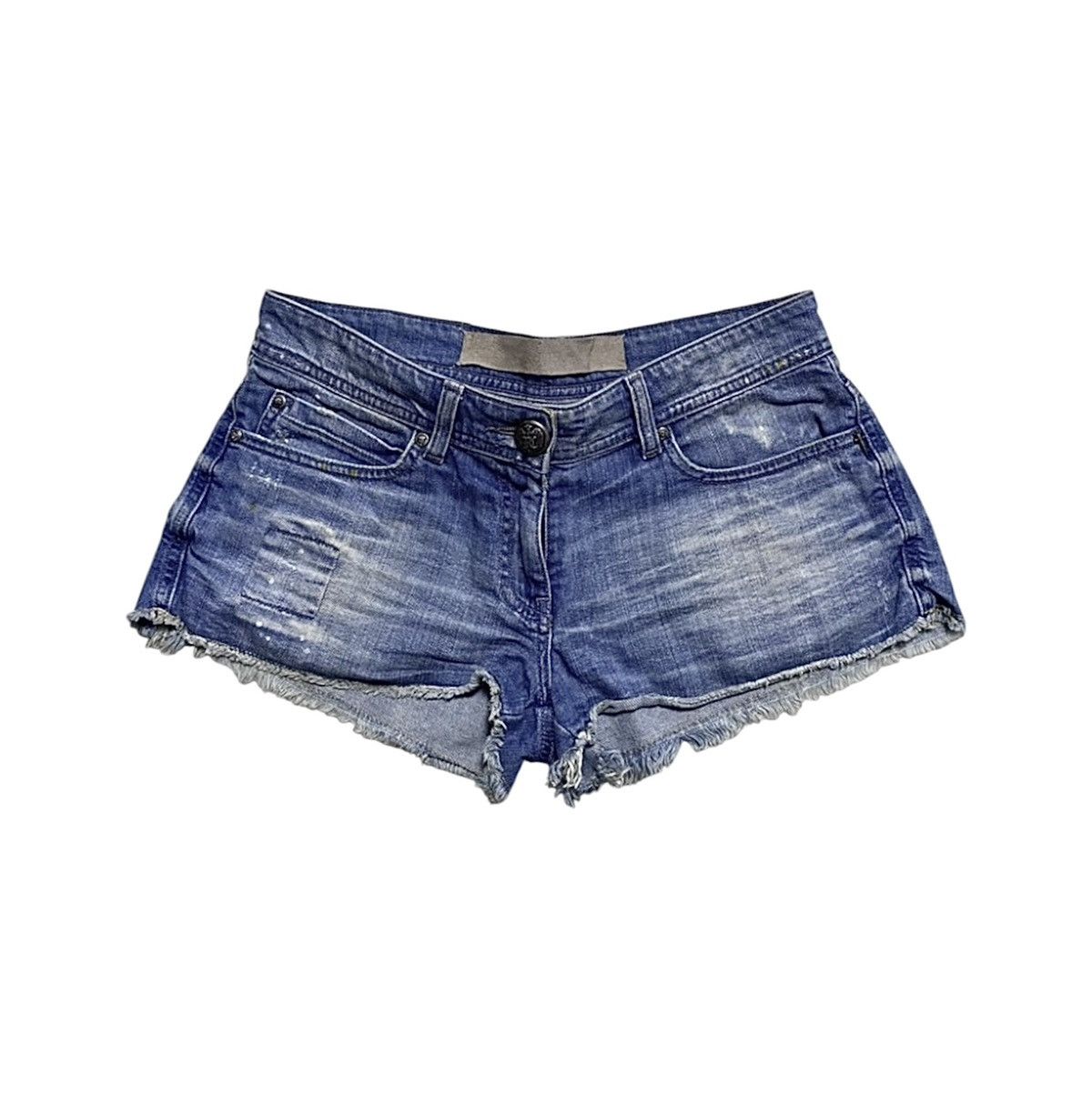 Faith Connexion Women’s Destroyed Washed Paint Splatter Denim Mini Shorts Size 25" / US 0 / IT 36 - 1 Thumbnail