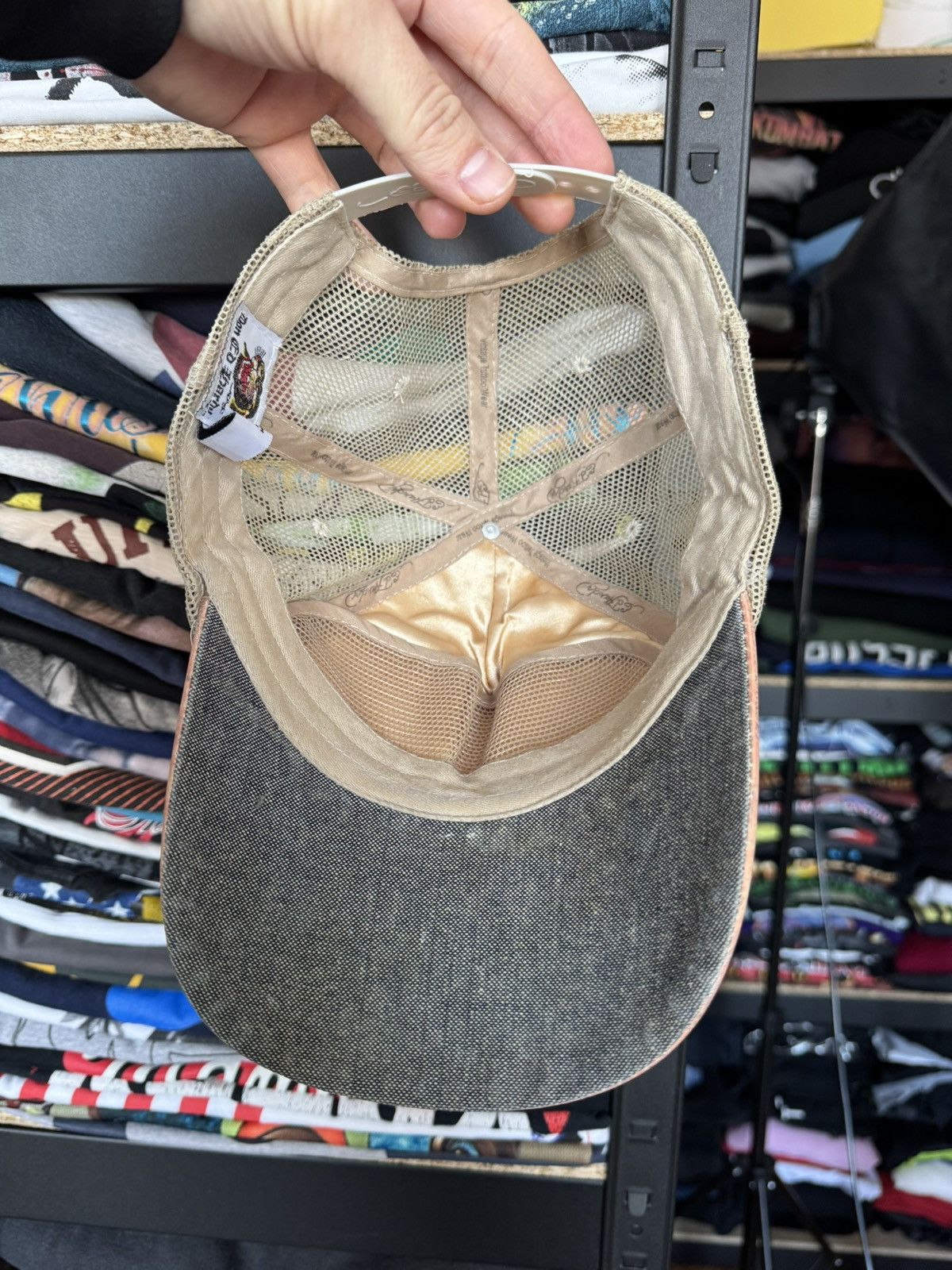 Ed Hardy × Vintage Vintage Ed Hardy Audigier brown cap rhinestones hat Size ONE SIZE - 7 Thumbnail