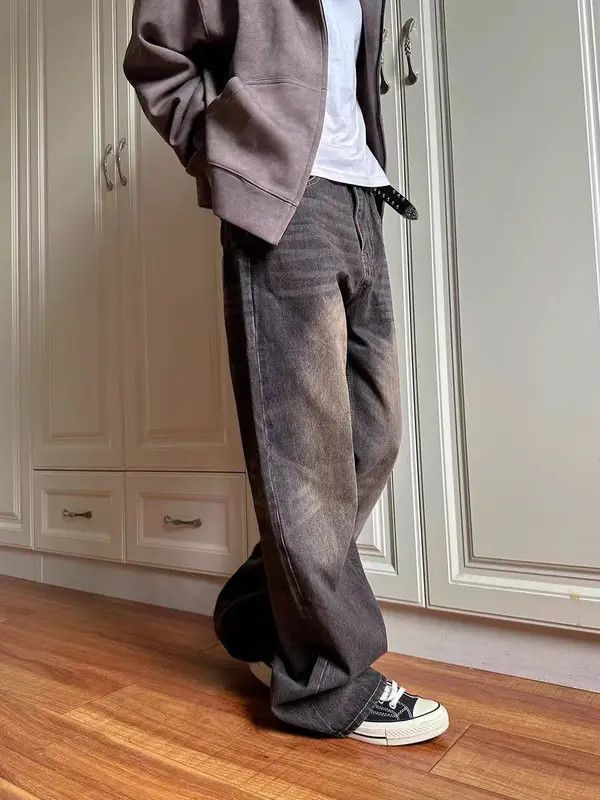 Japanese Brand Vintage washed street Y2K baggy micro flare jeans Size US 33 - 3 Thumbnail