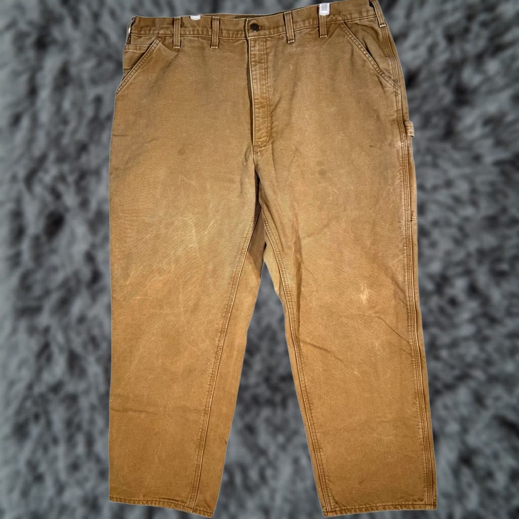 Carhartt Carhartt Pants Mens 44x32 Brown Flannel Lined Duck Dungaree Carpenter Work B111 Brown Mens 44x32 Carpenter Flannel Lined Workwear Pants Size US 44 / EU 60 - 1 Thumbnail