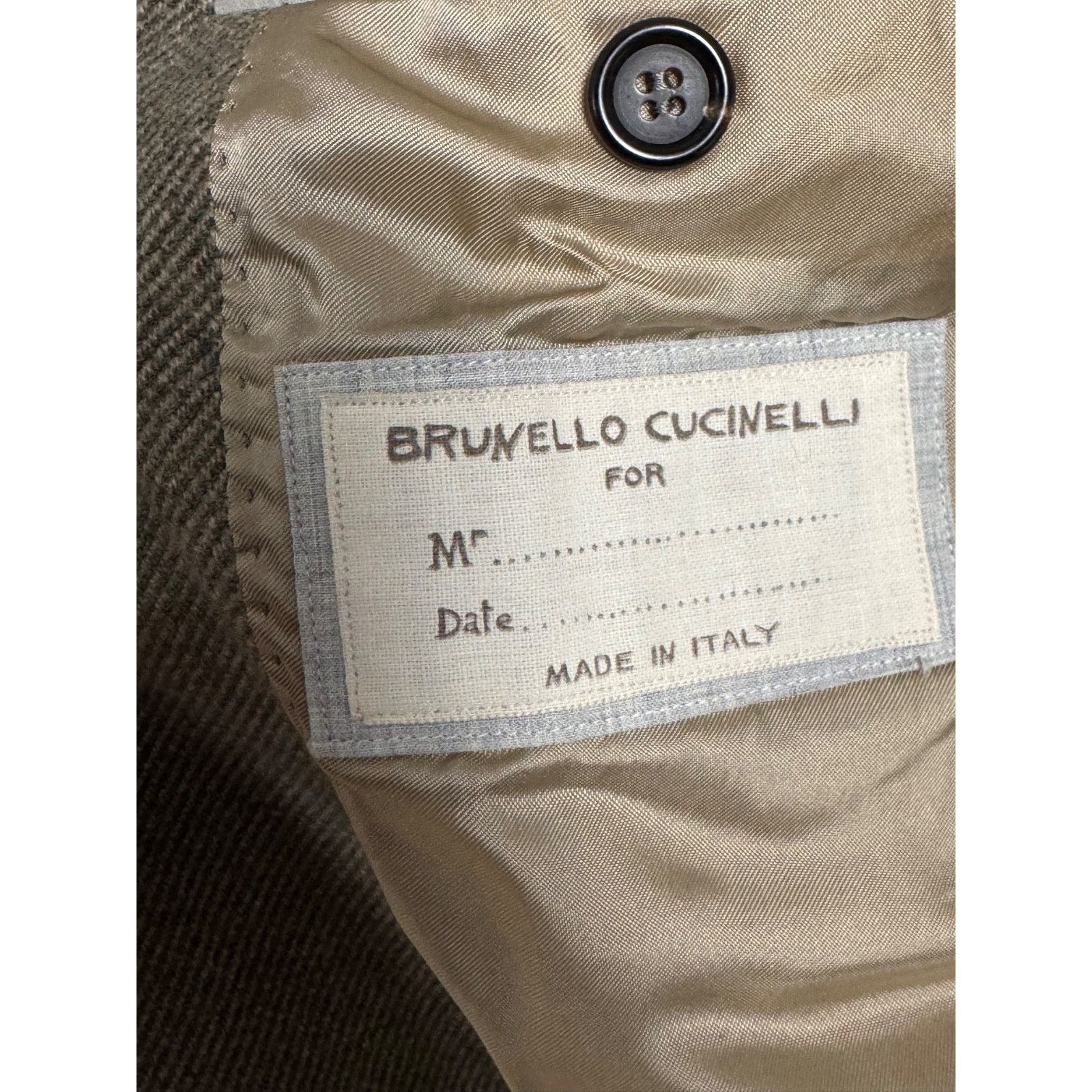 Brunello Cucinelli Brunello Cucinelli Olive Taupe Cashmere Flannel Blazer 44R Size 44R - 4 Thumbnail