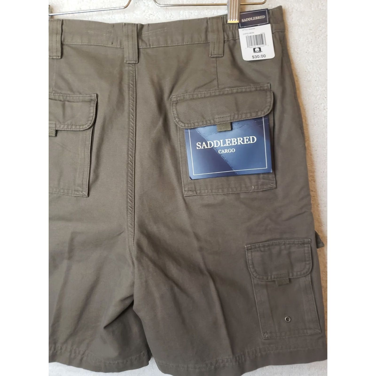 Vintage Saddlebred Cargo Shorts Men 34 Brown 8" Inseam New with Tags Regular Fit Plain Front Pocket Shorts Mens Size US 34 / EU 50 - 6 Thumbnail