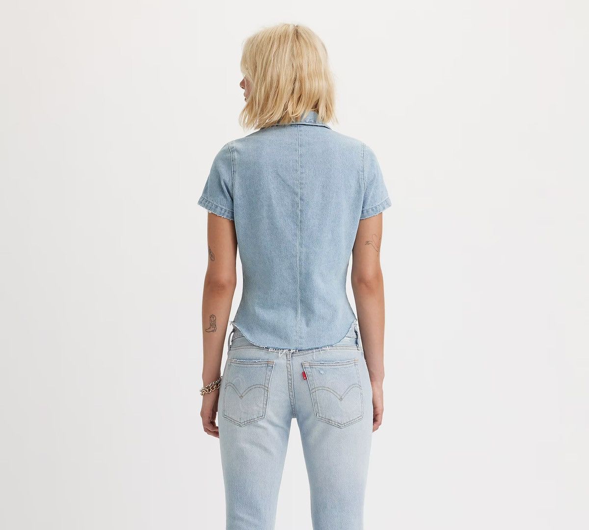 ERL × Levi's LiGHT BLUE STONE WASH FiTTED DENiM SHiRT A53830000 Size L / US 10 / IT 46 - 20 Thumbnail