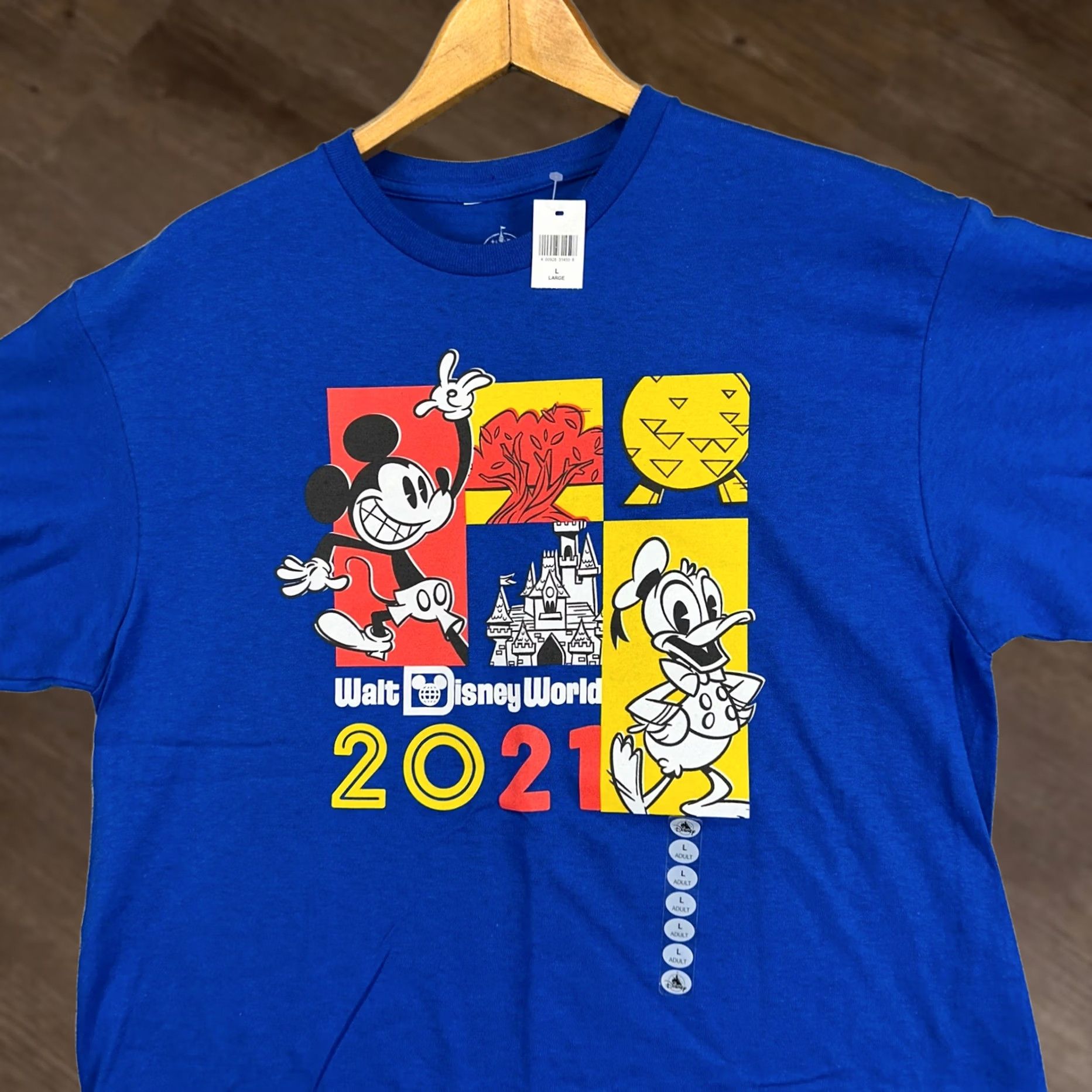 Disney Disney Mens T-Shirt Large Blue Mickey Donald Walt Disney World Crewneck Tee NEW Size US L / EU 52-54 / 3 - 1 Thumbnail