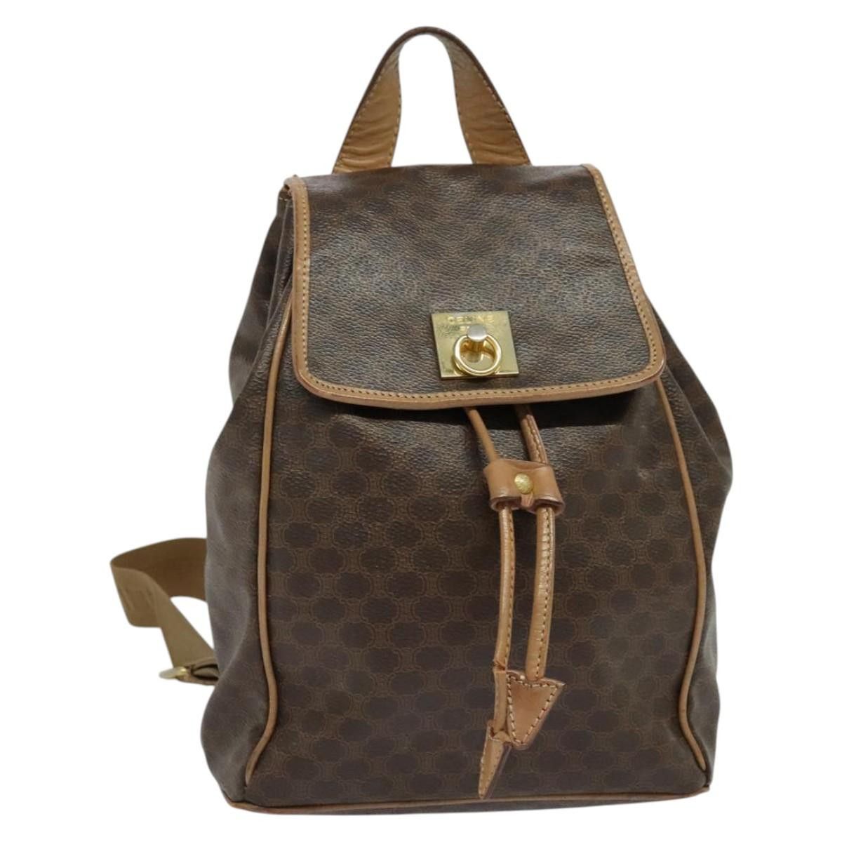 Celine CELINE Macadam Canvas Backpack Pvc Leather Brown Gold Size ONE SIZE - 1 Thumbnail