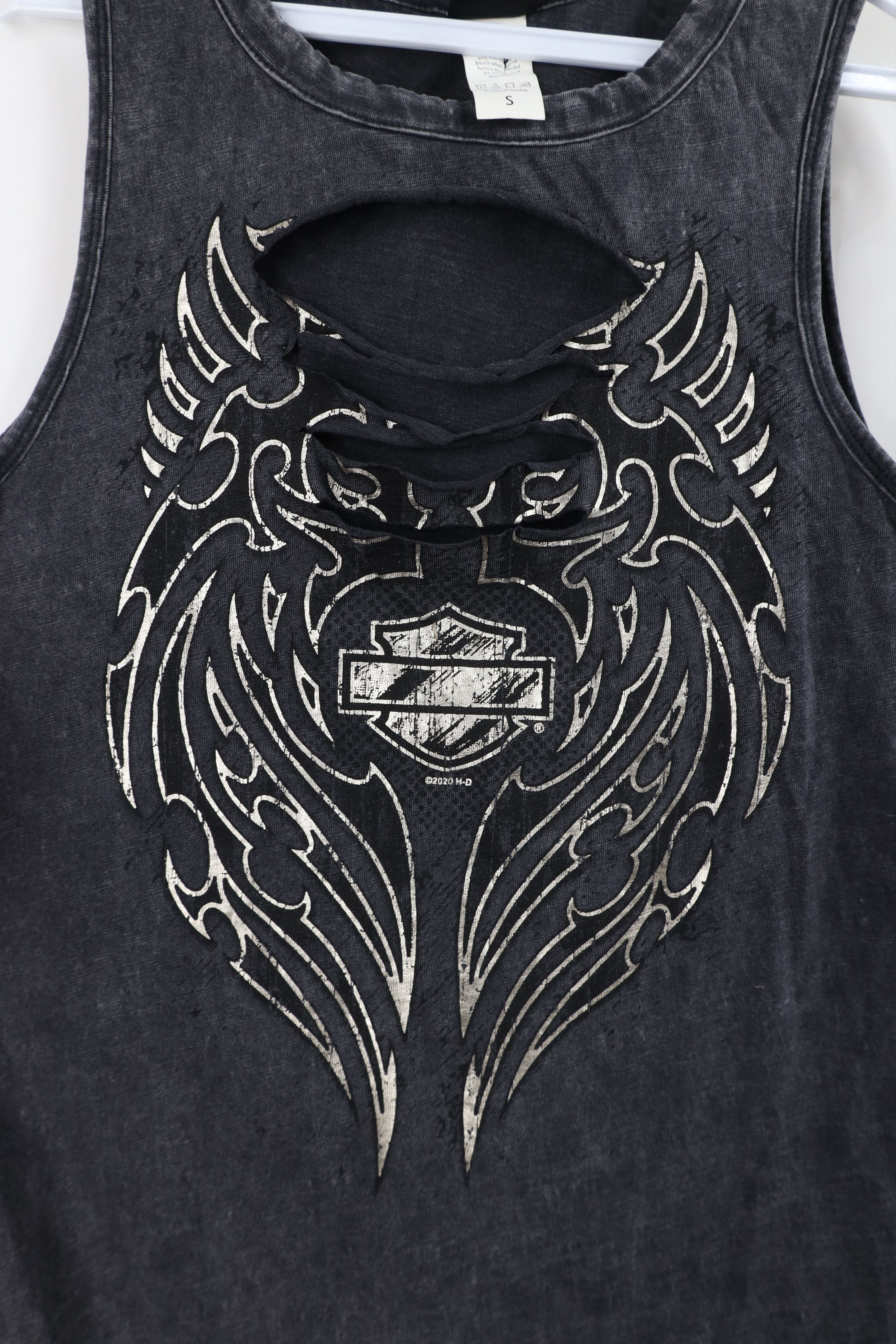 Harley Davidson Harley Davidson Wash UFC MMA Tribal Wings Sleeveless T-Shirt Size S / US 4 / IT 40 - 4 Thumbnail
