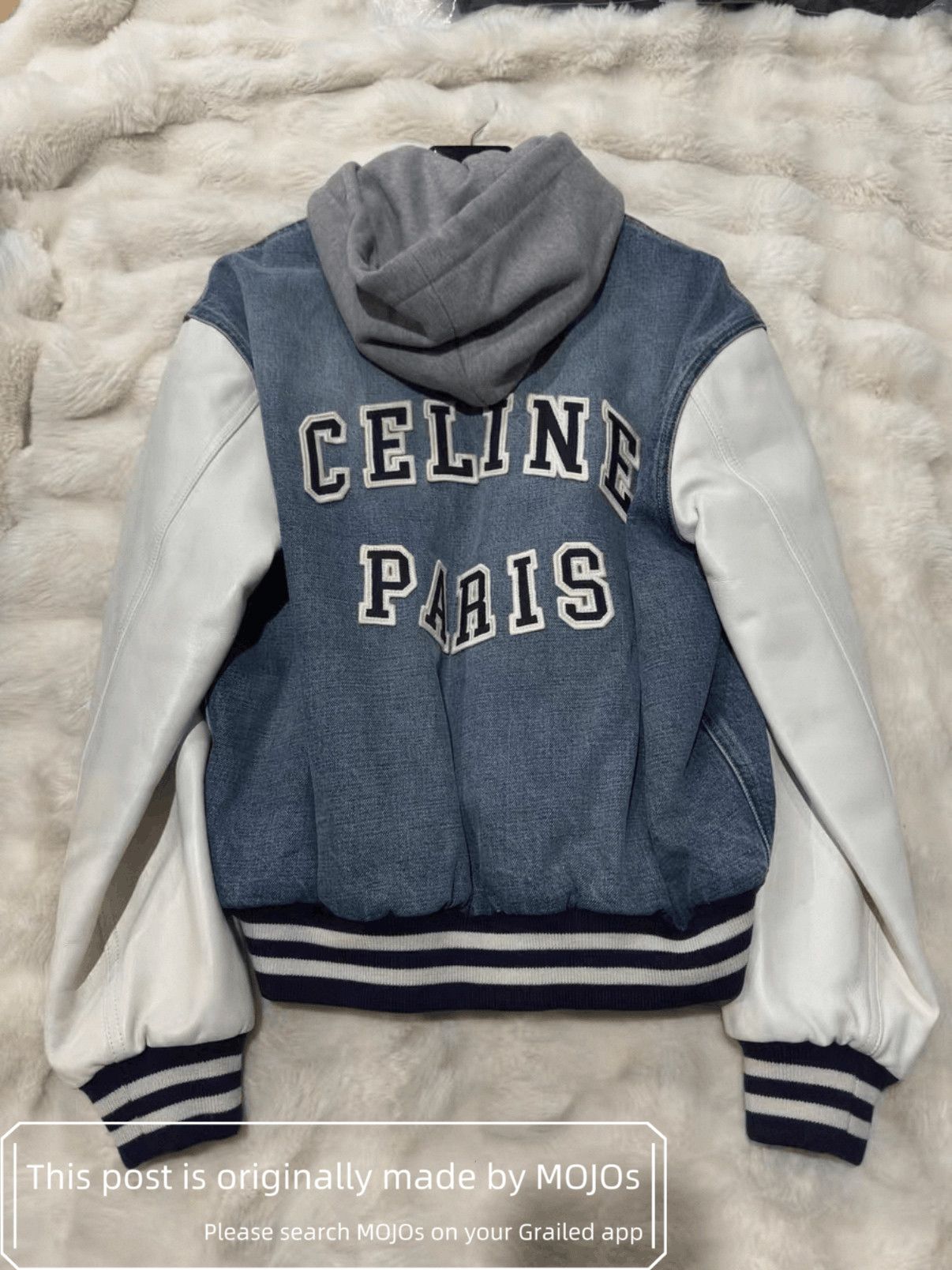 Celine Celine Leather Sleeves Padded Denim Jacket mojos132826 Size US S / EU 44-46 / 1 - 1 Thumbnail