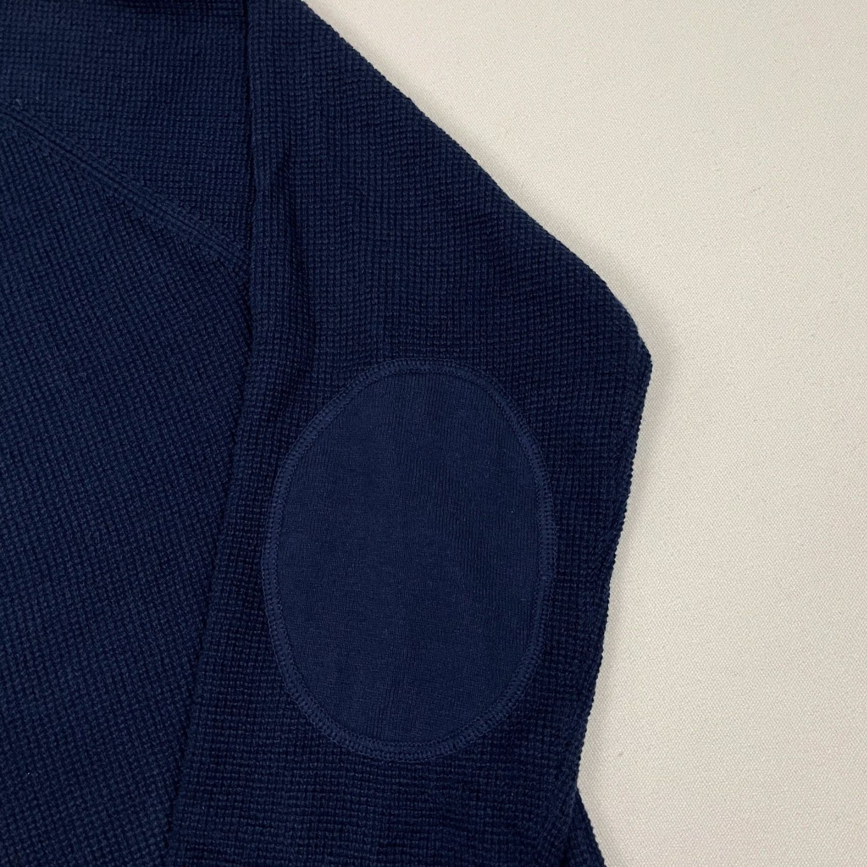 Onia ONIA Sweater Mens XL Navy Blue Waffle Cotton Cashmere Elbow Patches Pad Casual Size US XL / EU 56 / 4 - 7 Thumbnail