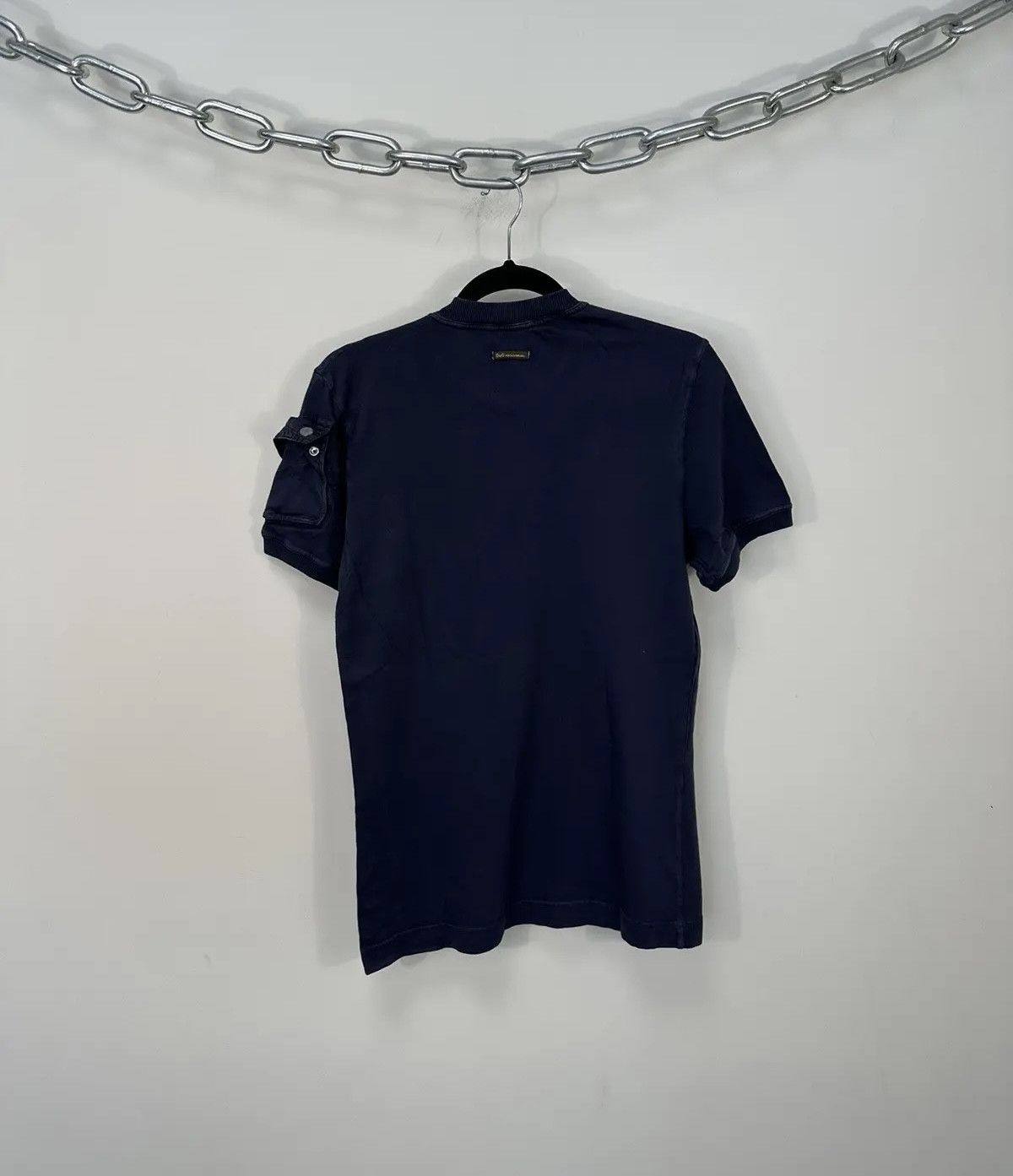 Dolce & Gabbana × Vintage Vintage Dolce & Gabbana Women's Avant Garde Navy Luxury Tee Size L / US 10 / IT 46 - 8 Thumbnail