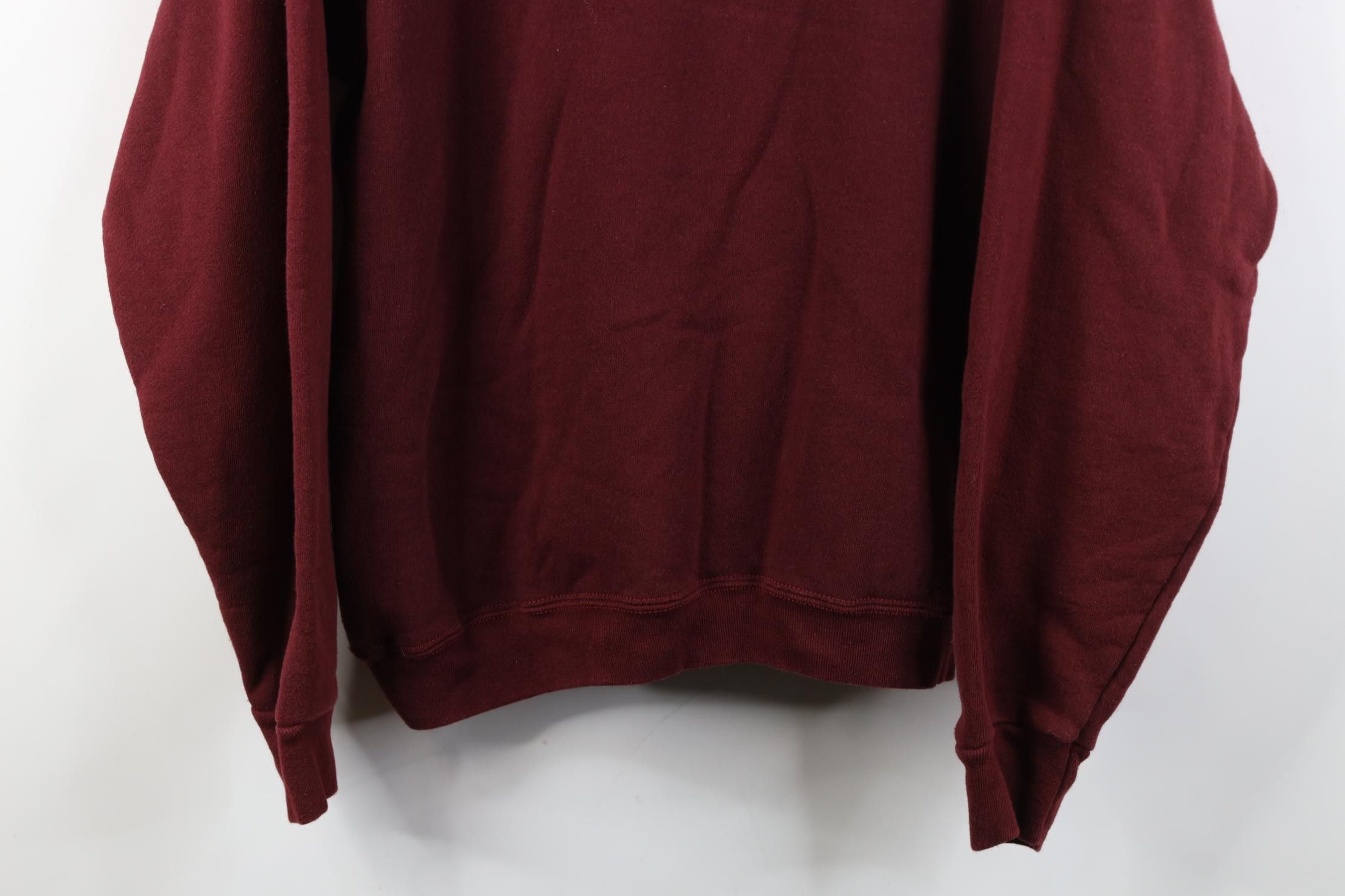 Wilson Vintage 90s Wilson Blank Crewneck Sweatshirt Burgundy Red Size L / US 10 / IT 46 - 3 Thumbnail