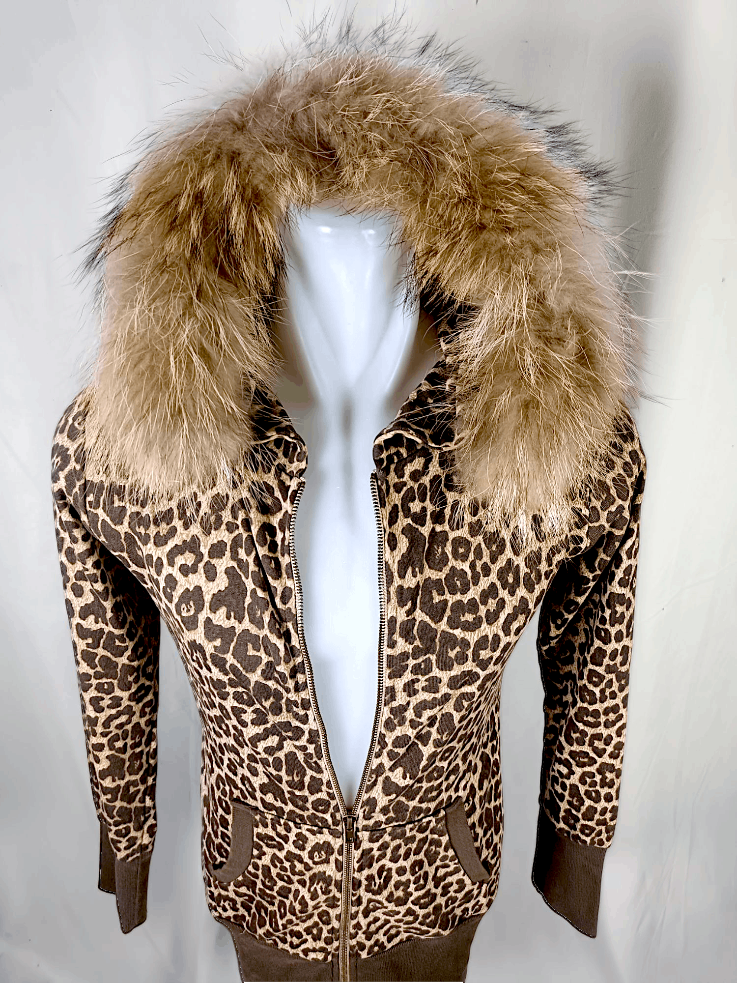 Japanese Brand JOKY GAL Leopard Print Fur Zipper Hoodie Size US S / EU 44-46 / 1 - 3 Thumbnail