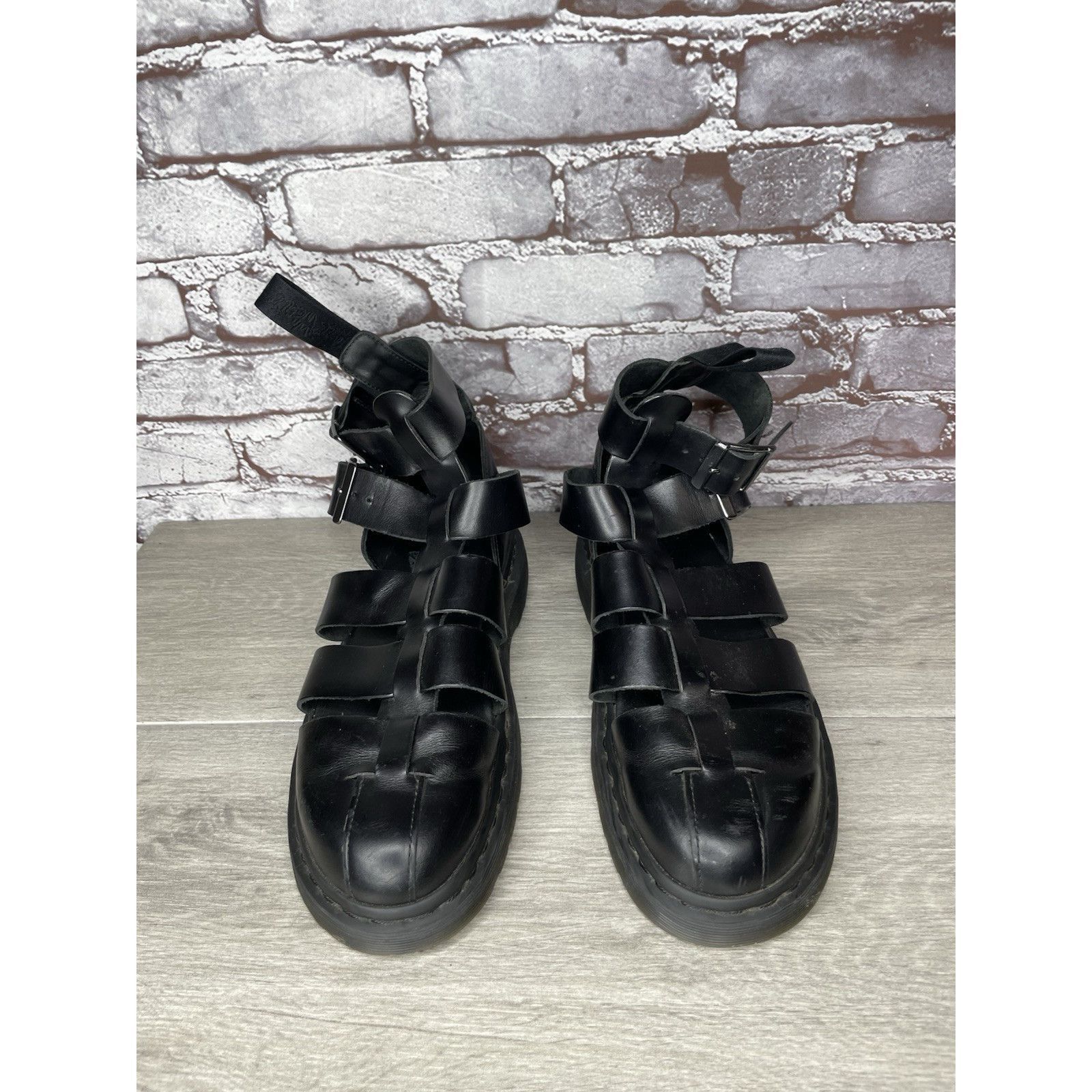 Dr. Martens Dr. Martens Geraldo Black Leather Strap Gladiator Wedge Sand Size US 9 / EU 42 - 22 Thumbnail