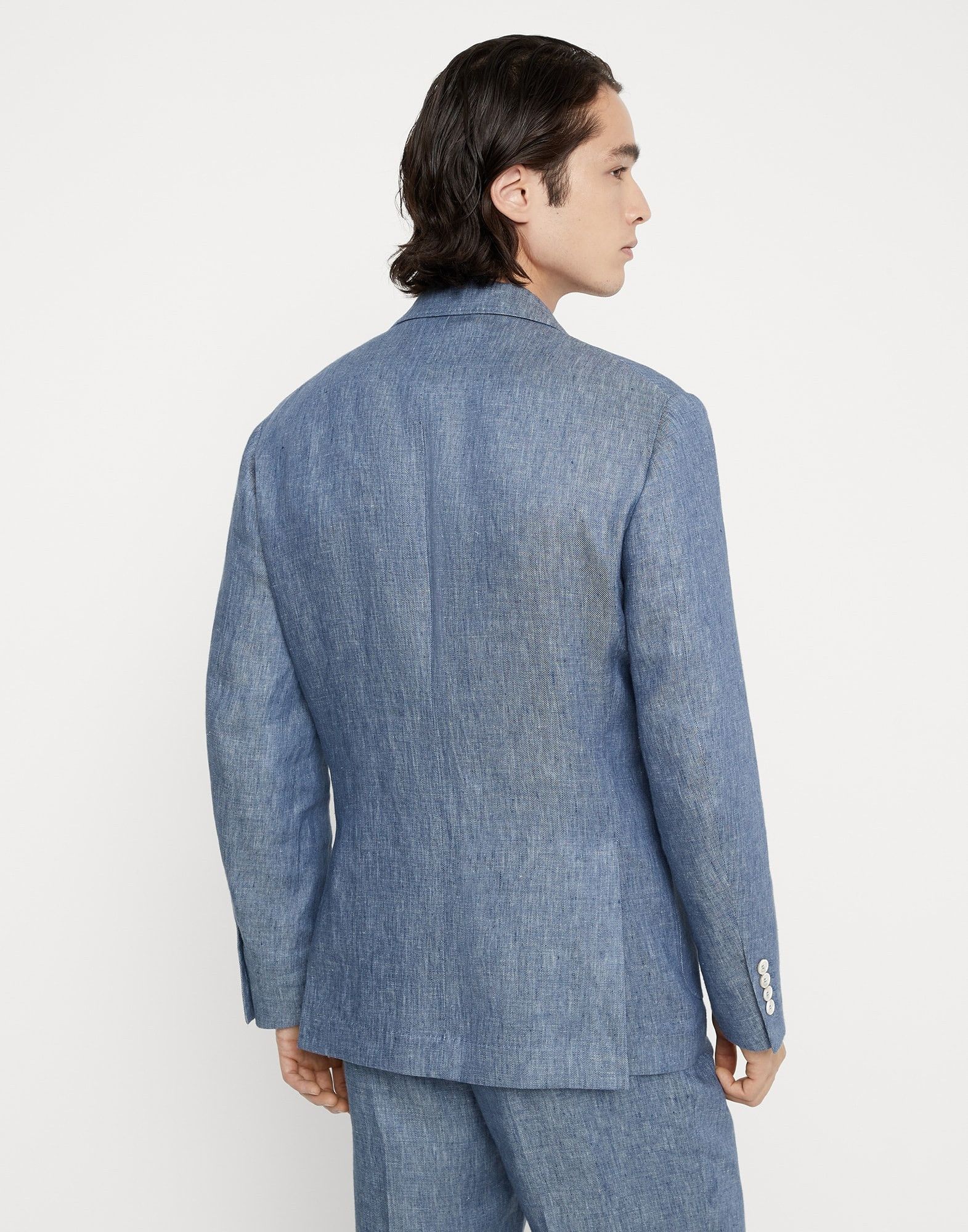 Brunello Cucinelli Woven Jacket Silk in Dark Blue Size US M / EU 48-50 / 2 - 4 Thumbnail