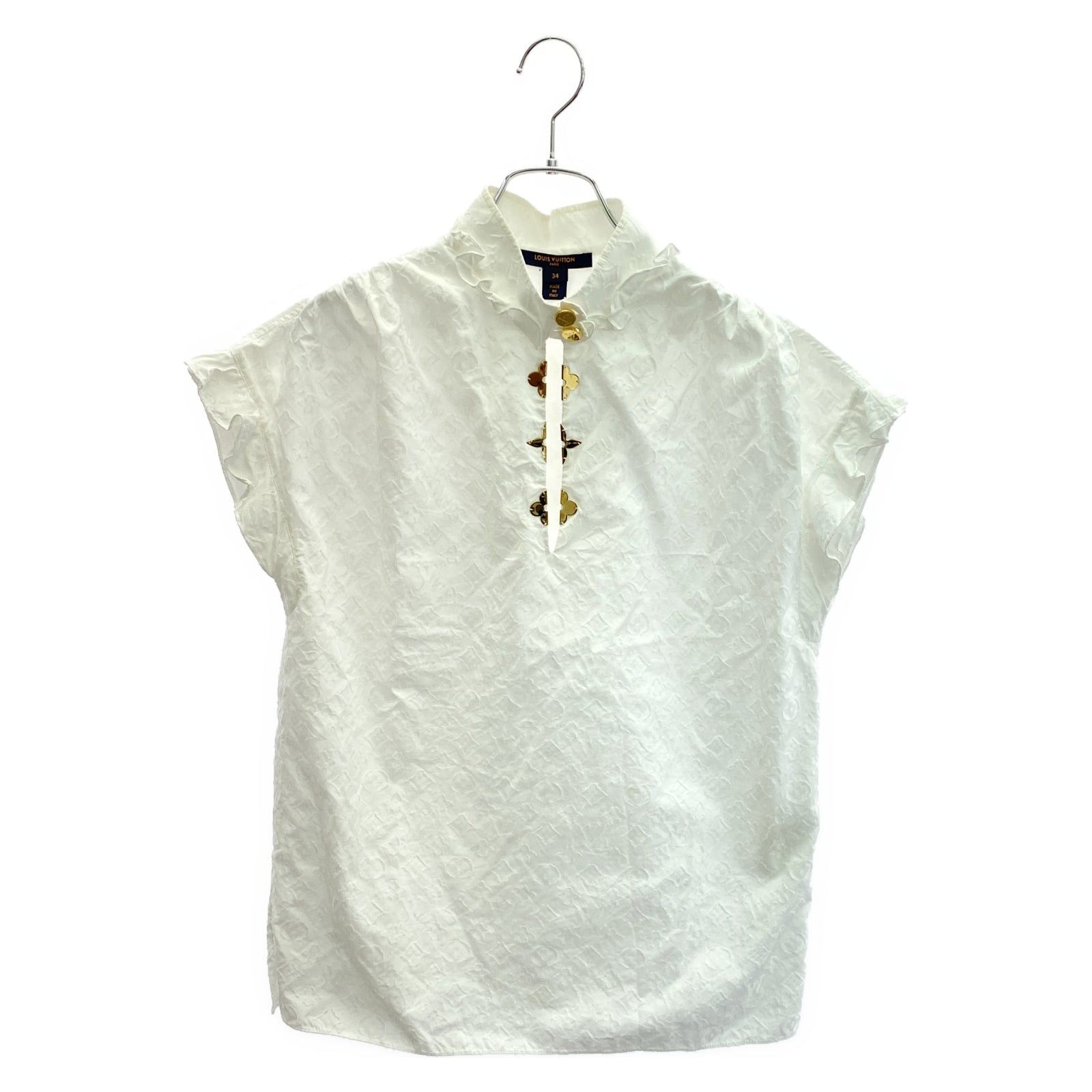 Louis Vuitton Louis Vuitton Rw192W Monogram Blouse White Cotton Size ONE SIZE - 1 Thumbnail