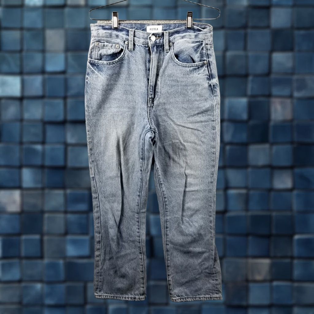 Pistola Pistola Charlie High Waist Jeans In Crawford 27X26 Distressed Jeans Women 27 Color Blue Cropped Distressed Womens Size 27" / US 4 / IT 40 - 1 Thumbnail