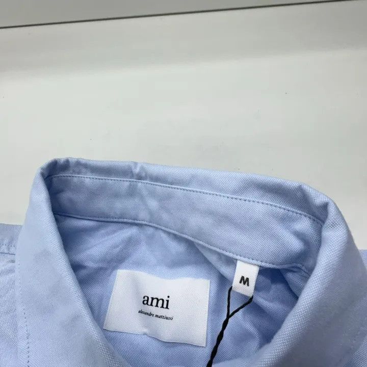 AMI AMIPARIS Blue Heart Logo Button-Up Shirt -2507 Size US M / EU 48-50 / 2 - 4 Thumbnail