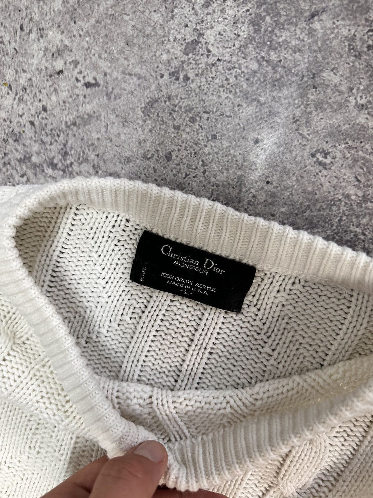 Christian Dior Monsieur × Vintage Vintage sweater Christian Dior knit stripped distressed fade Size US L / EU 52-54 / 3 - 11 Thumbnail