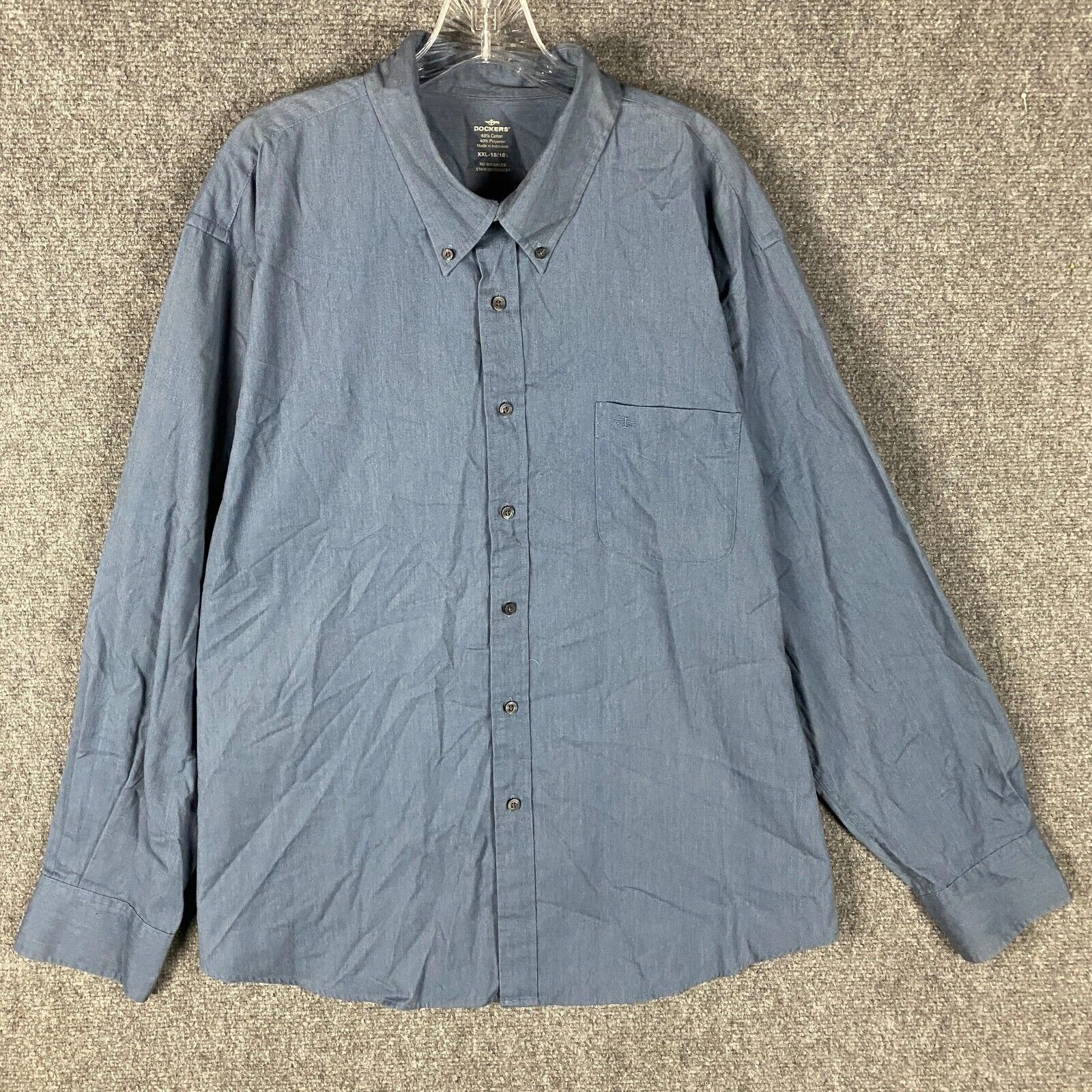 Dockers Dockers Button Down Shirt Men's XXL 18-18.5 Cotton Blend 2XL Size US XXL / EU 58 / 5 - 1 Thumbnail