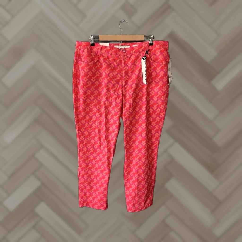Jones New York Jones New York Womens Jeans Red Stretch Bleecker Ankle Zip Size 20W Size 42" / US 20 - 1 Thumbnail