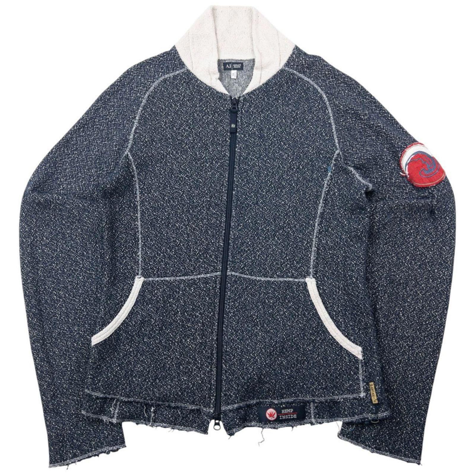 Other Vintage 2000s Armani Jeans Zip Up Hemp Jumper Womnes Size L Size US L / EU 52-54 / 3 - 1 Thumbnail