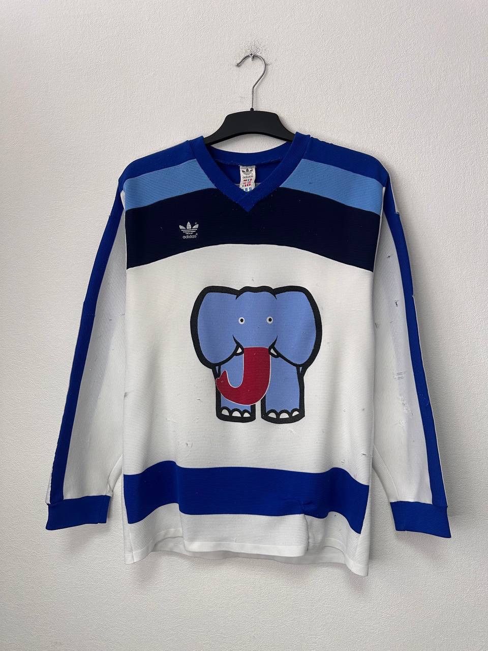 Adidas Vintage Adidas Fribourg Jumbo Elephant Hockey Jersey 80s Size US XL / EU 56 / 4 - 1 Thumbnail