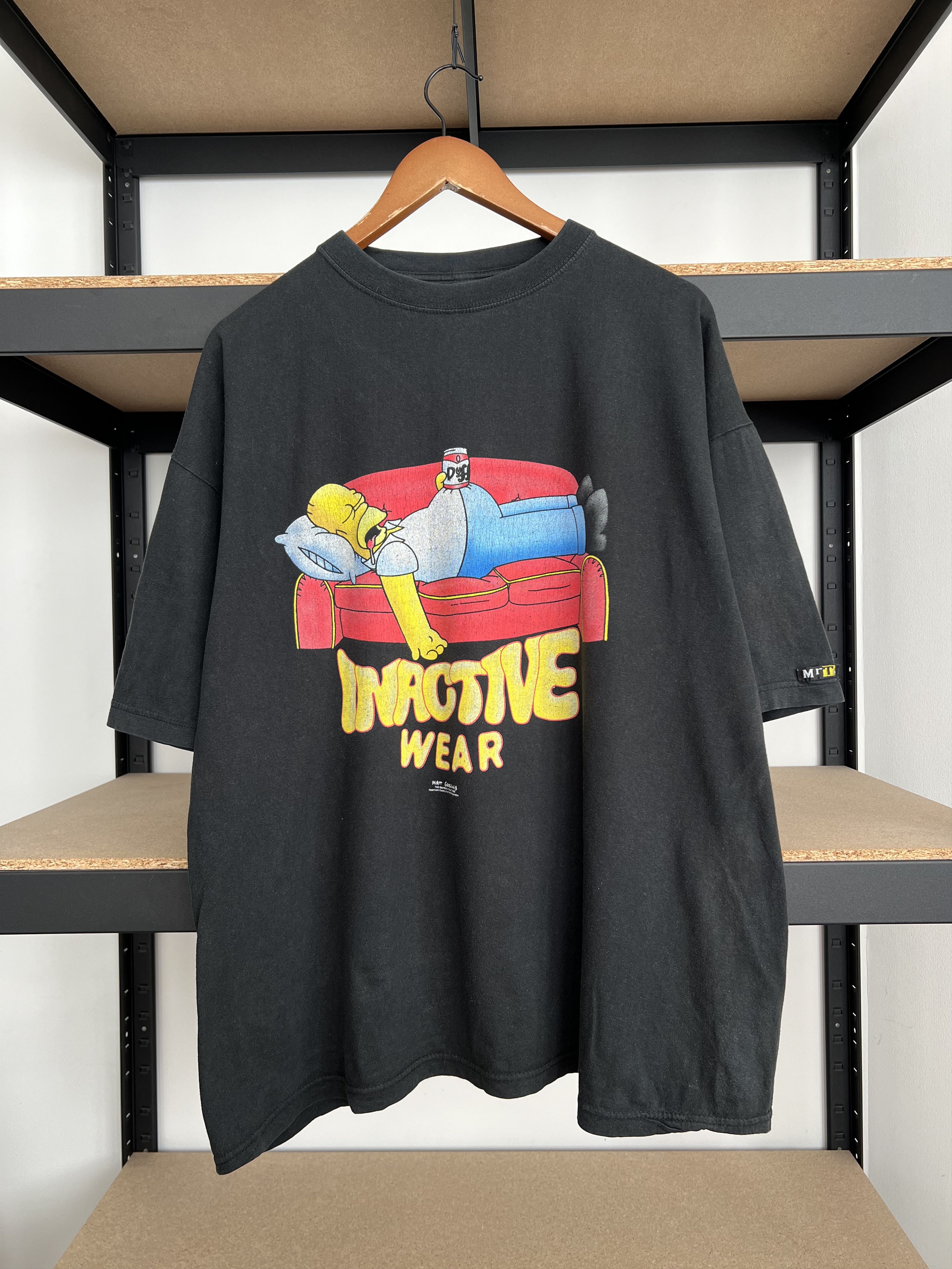 Vintage 1998 The Simpsons Homer Cartoon Black T-shirt