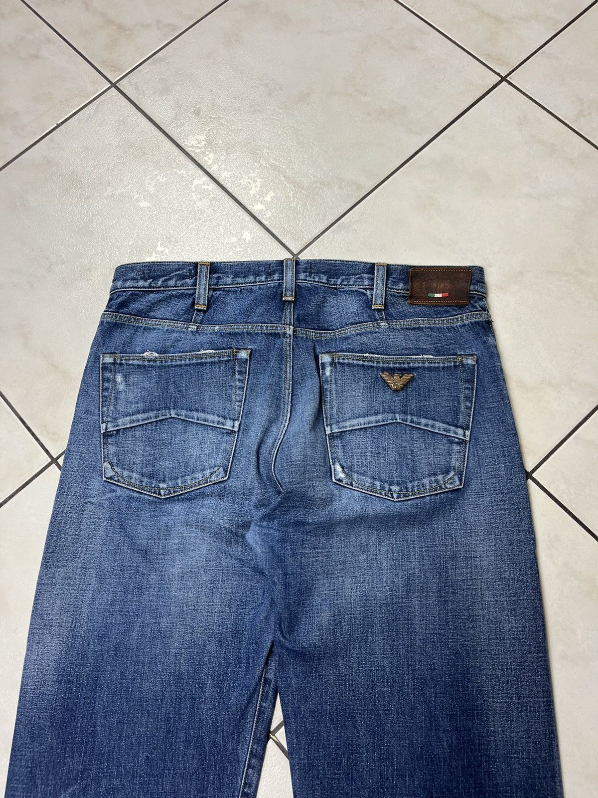 Armani × Giorgio Armani Vintage Armani jeans distressed denim y2k washed J21 regular Size US 33 - 15 Thumbnail