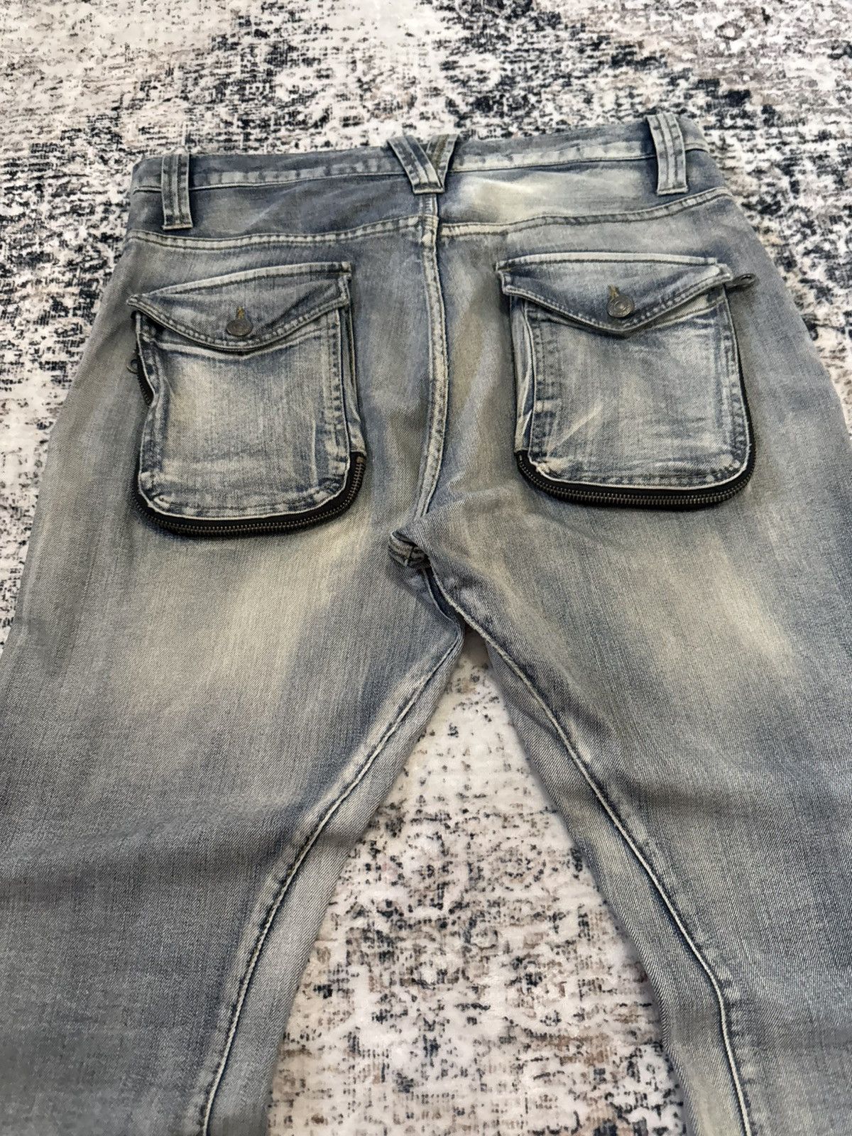 If Six Was Nine 2000s PPFM Japan Panneled Curved Leg Stacked Jeans Size US 33 - 13 Thumbnail