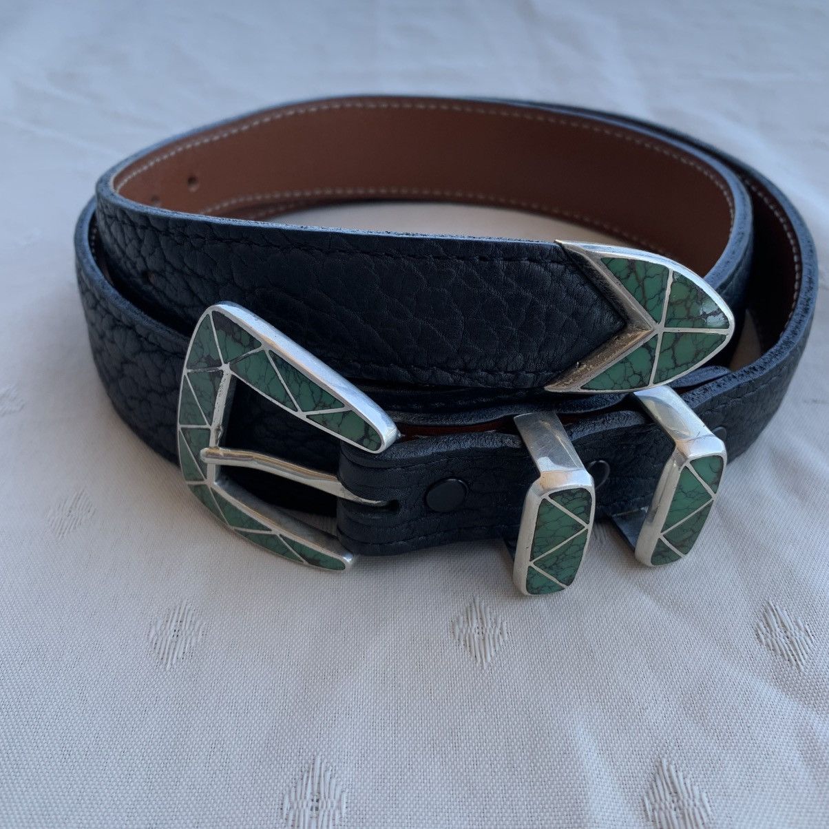 Designer Heartline Santa Fe Silver Belt Size 36 - 1 Thumbnail