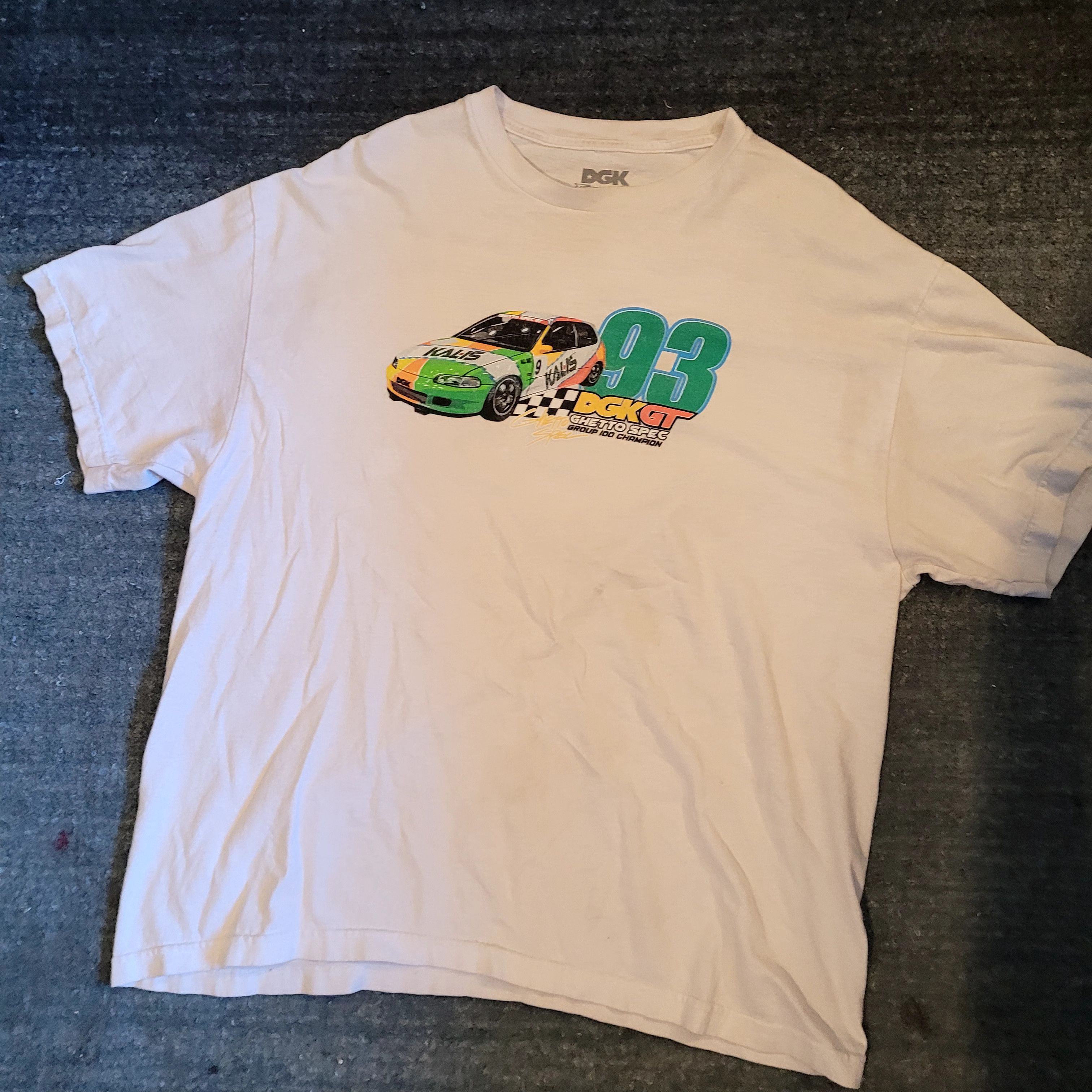 DGK DGK GT GHETTO SPEC Racing White Graphic Cotton Tee Size US XL / EU 56 / 4 - 1 Thumbnail